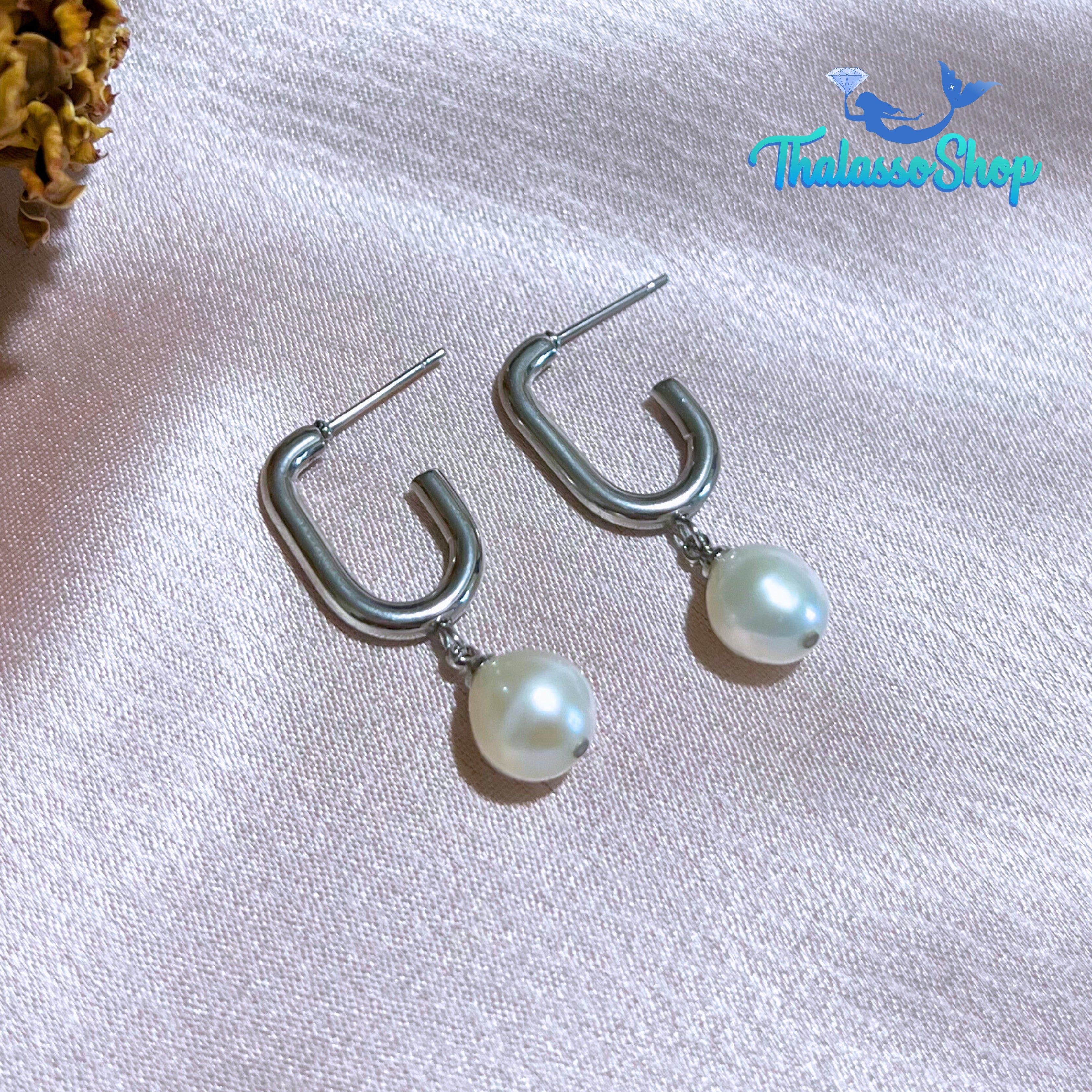 SHEYNNIS Pearl Hoop Earrings
