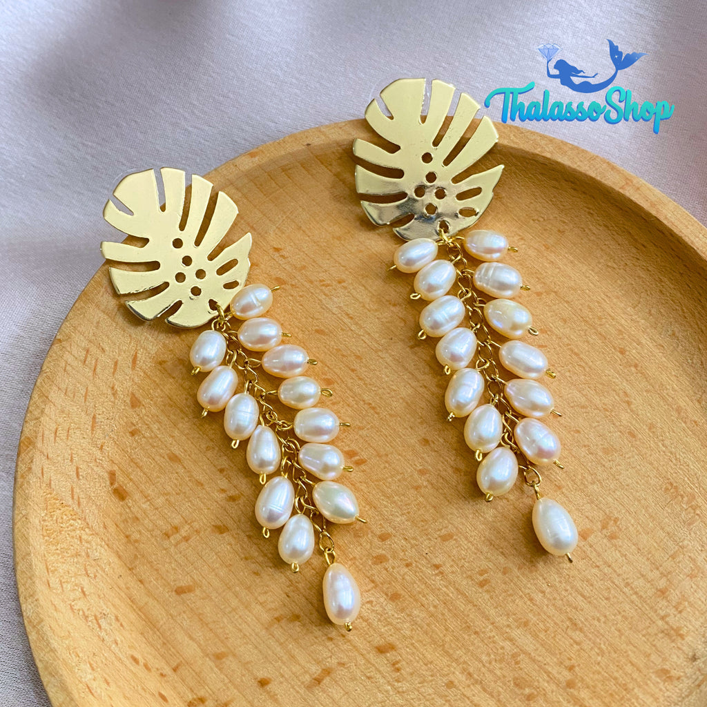 MONSTERA Series Pearl Earrings