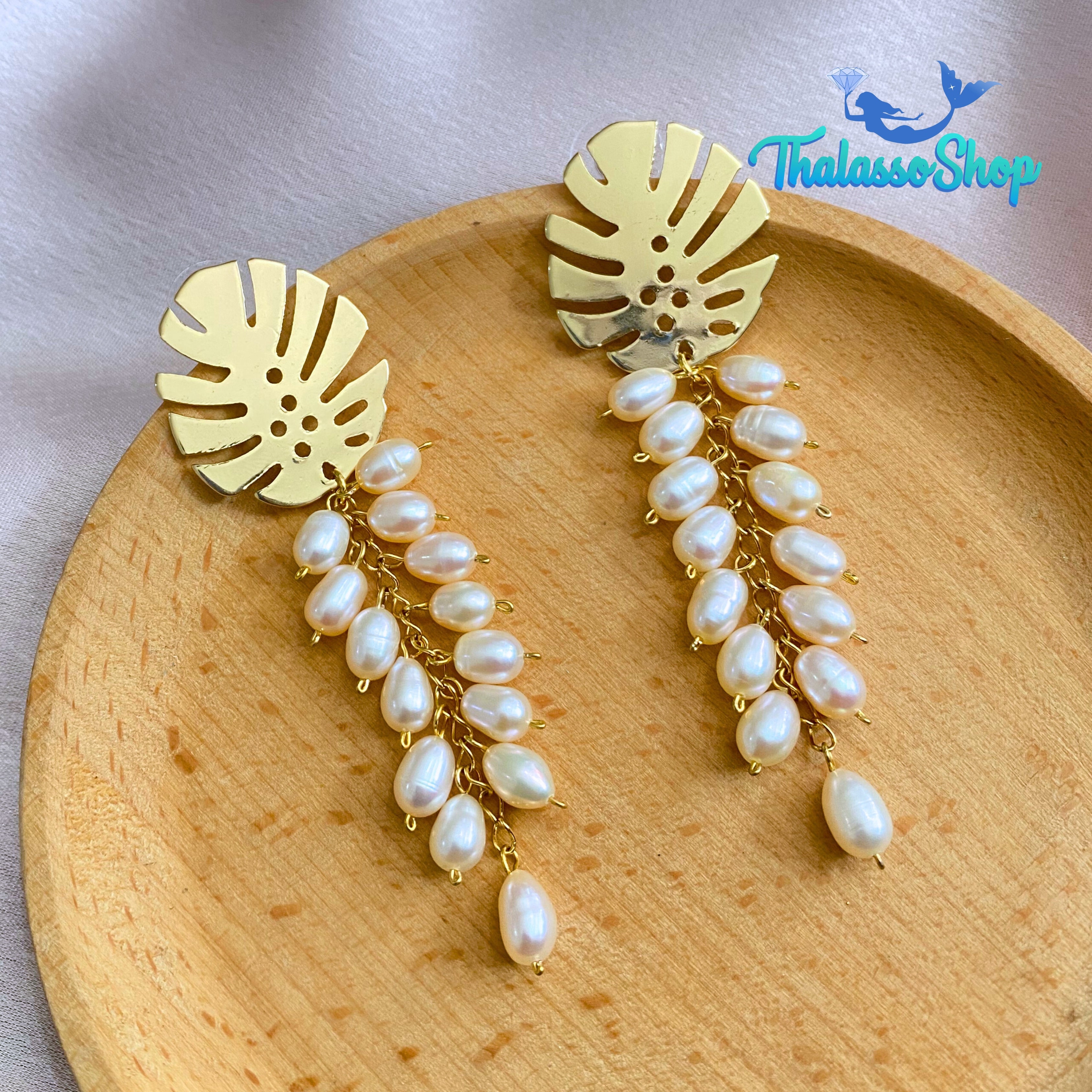MONSTERA Series Pearl Earrings