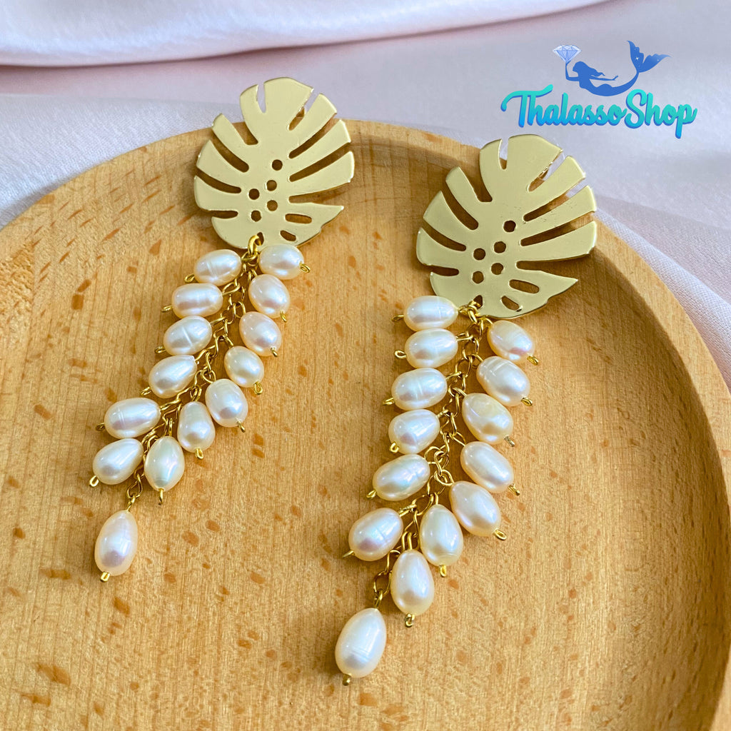 MONSTERA Series Pearl Earrings