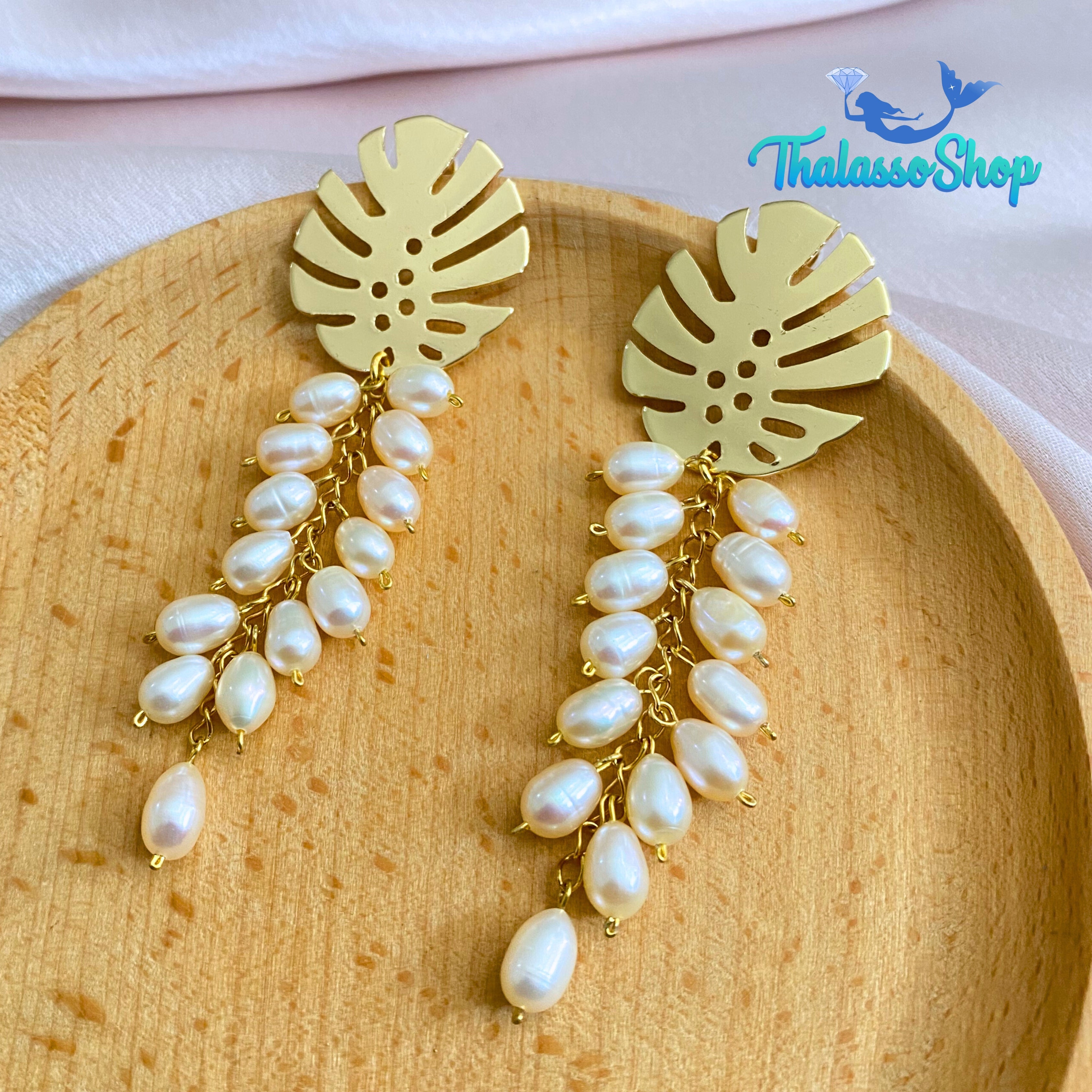 MONSTERA Series Pearl Earrings