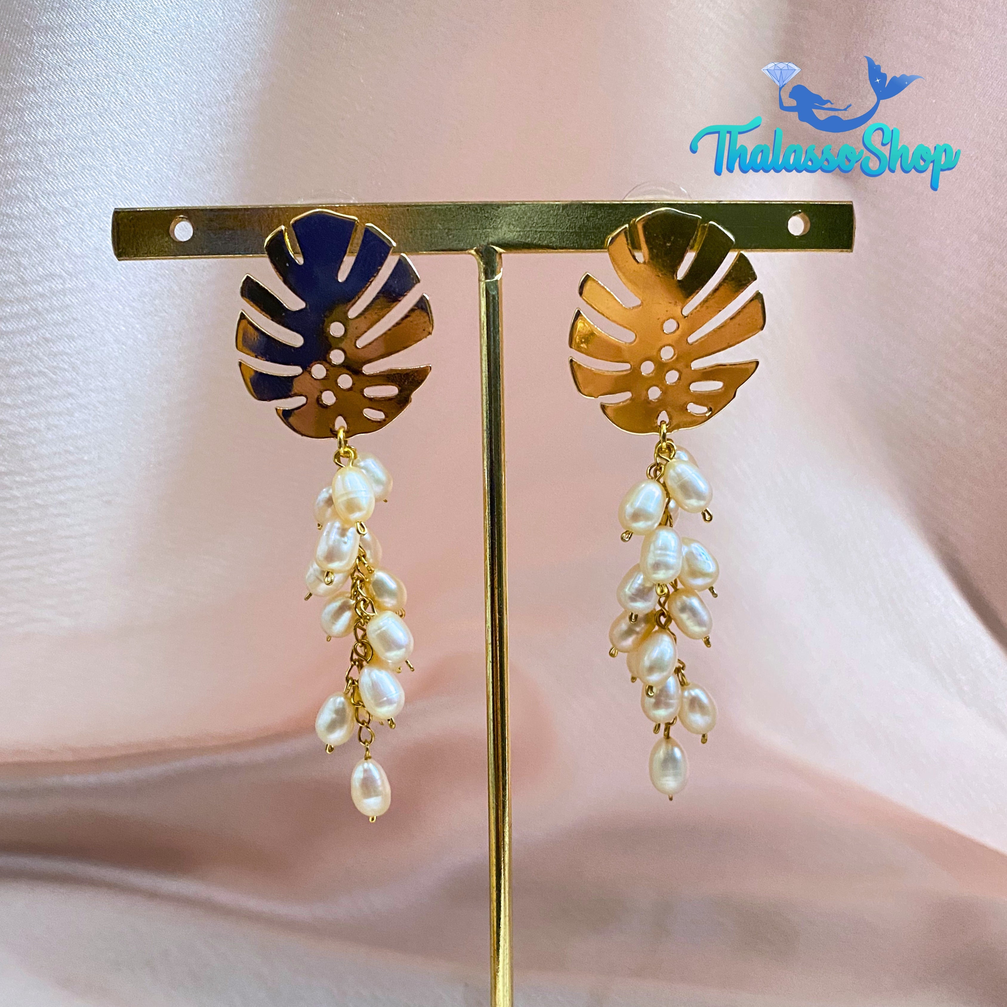 MONSTERA Series Pearl Earrings