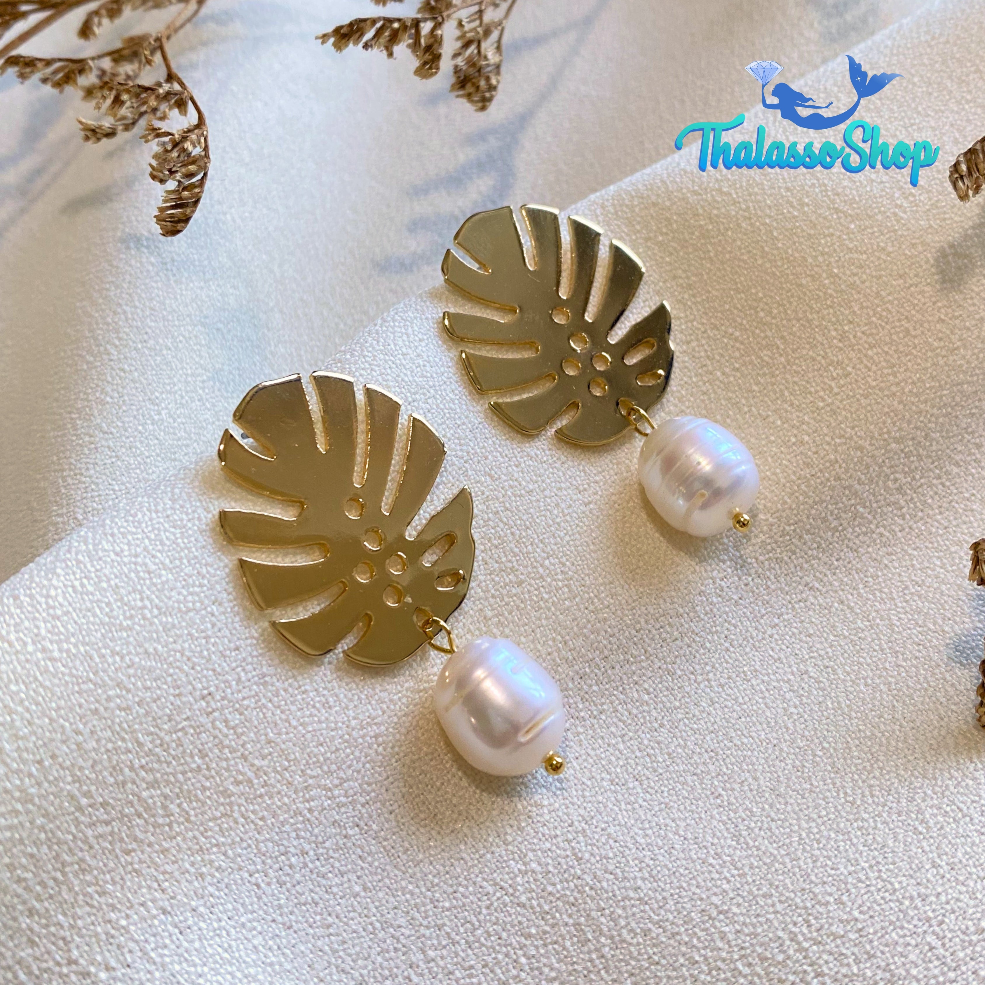 MONSTERA Series Pearl Earrings