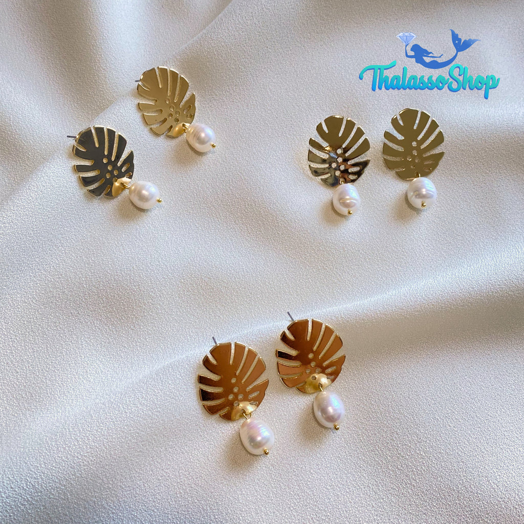 MONSTERA Series Pearl Earrings