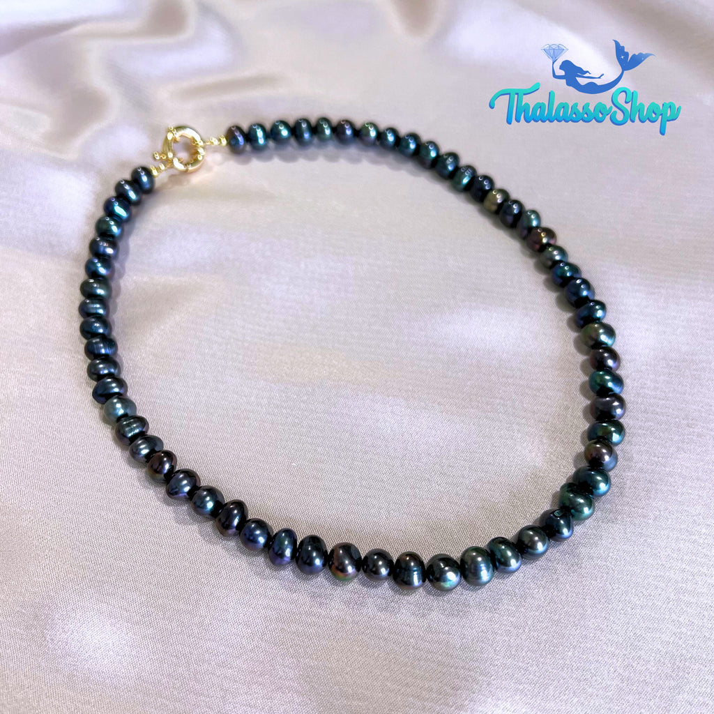 MIRIAM Peacock Black Pearl Necklace