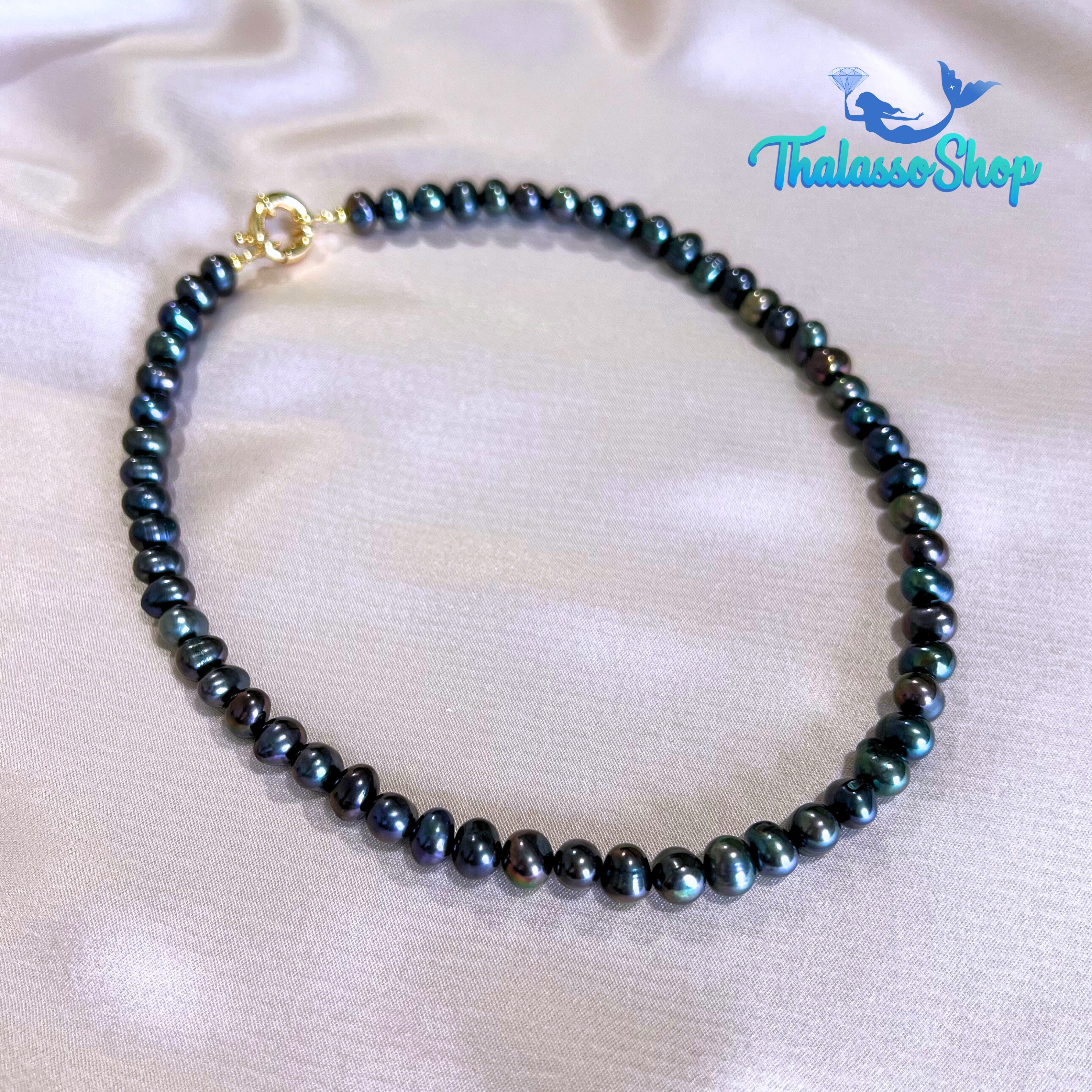 MIRIAM Peacock Black Pearl Necklace