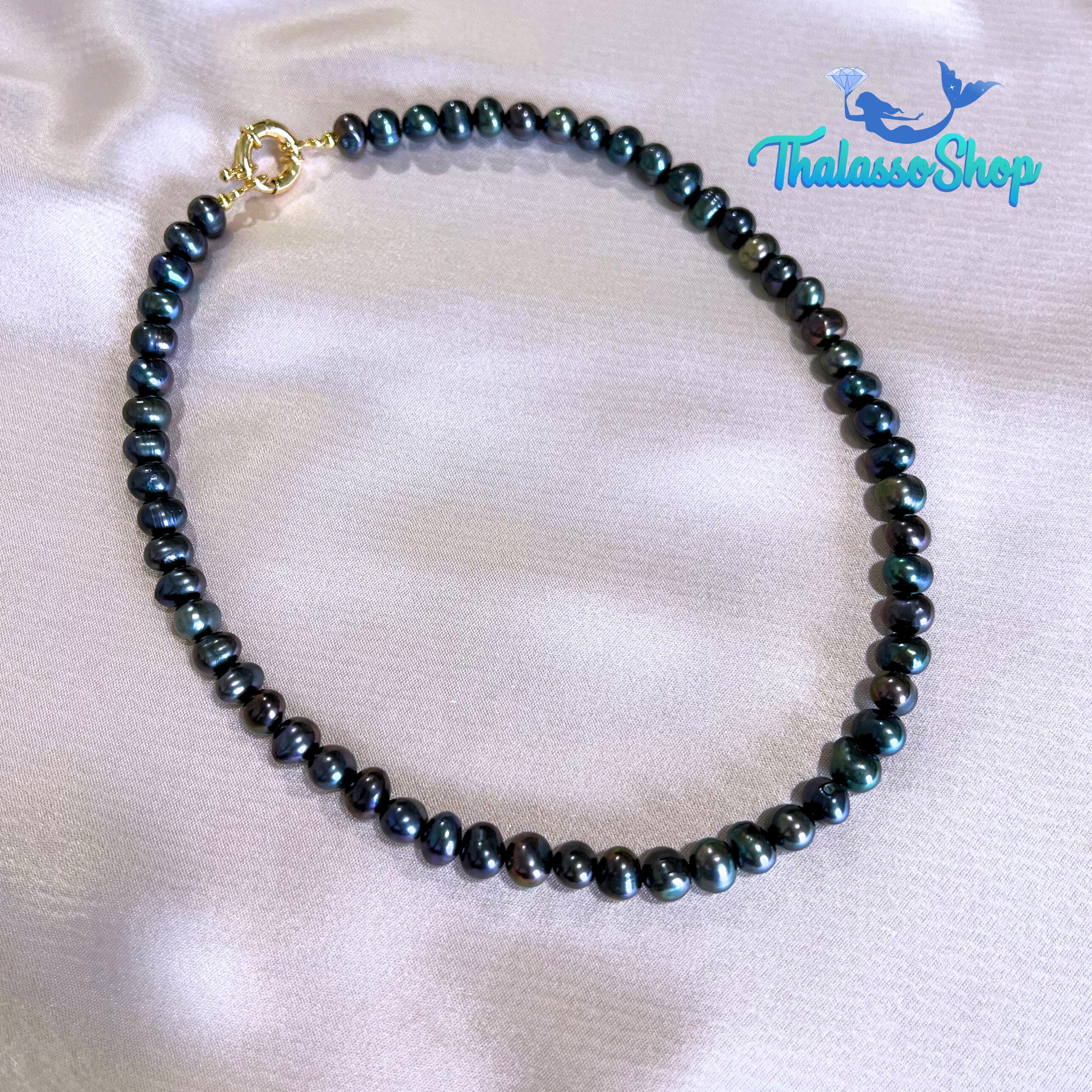 MIRIAM Peacock Black Pearl Necklace