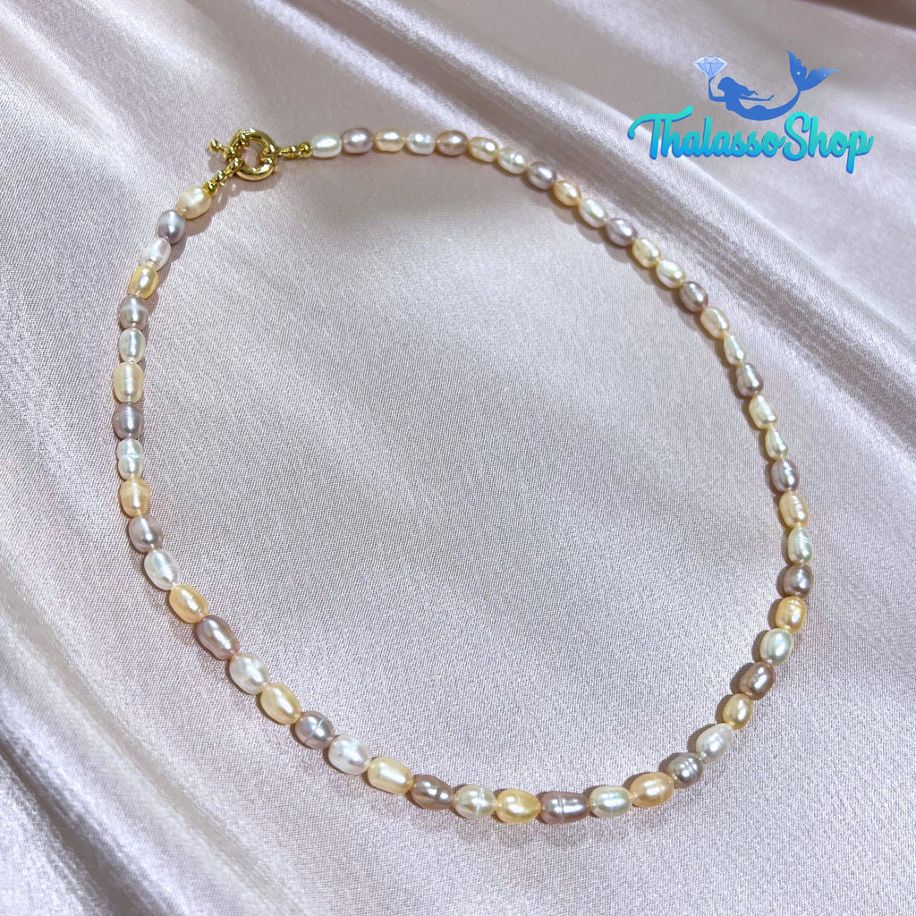 SHAMCEY Tricolor Pearl Necklace