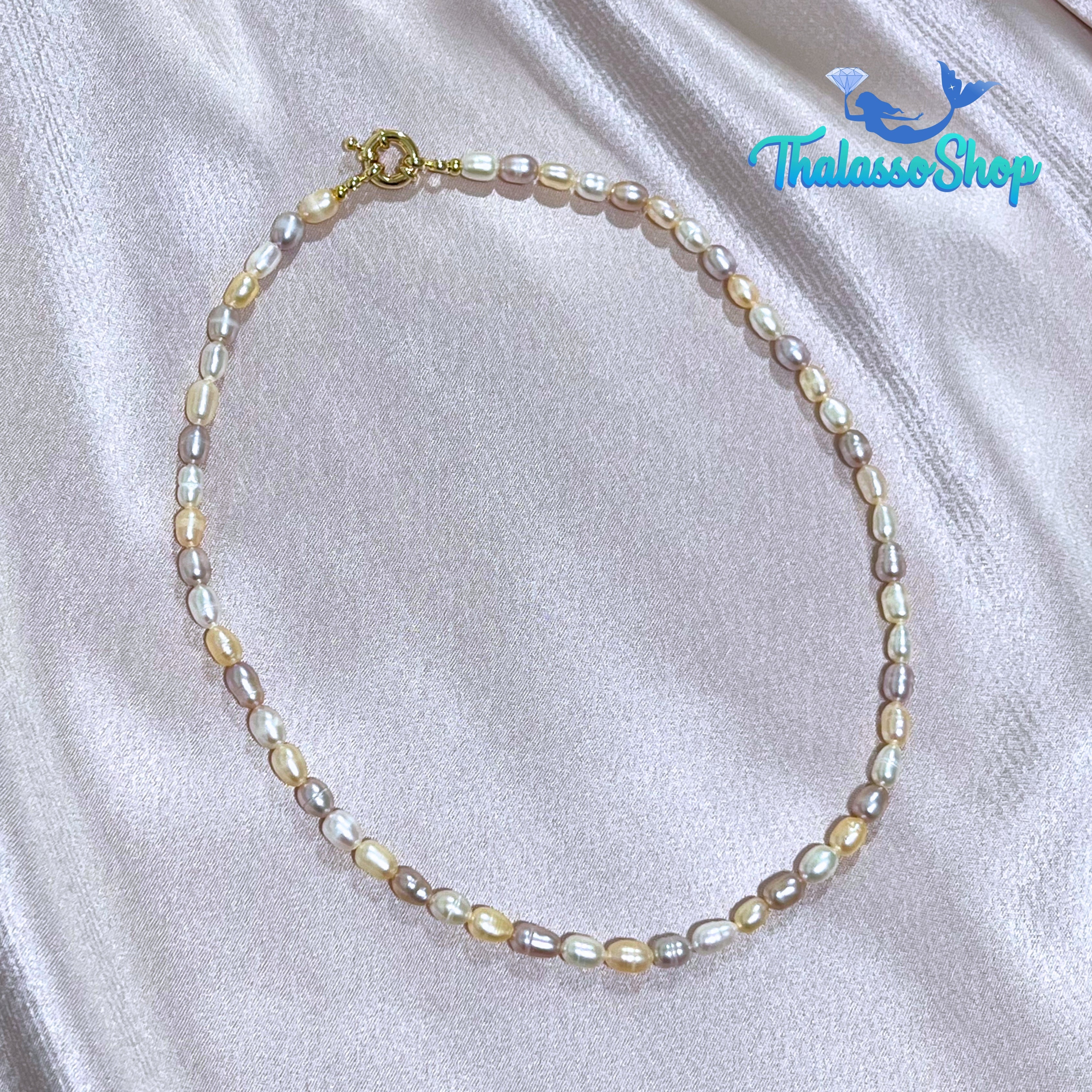 SHAMCEY Tricolor Pearl Necklace