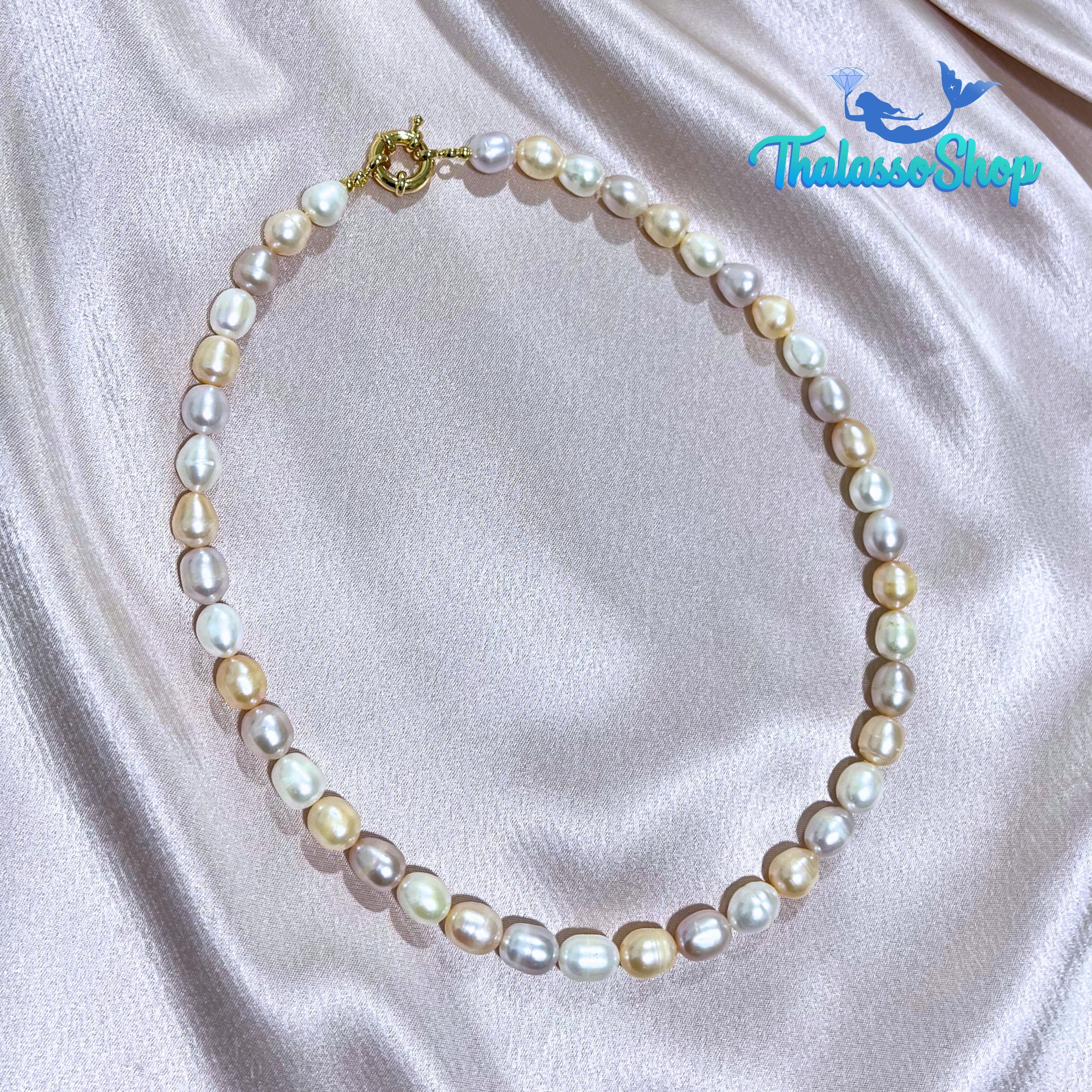 SHAMCEY Tricolor Pearl Necklace