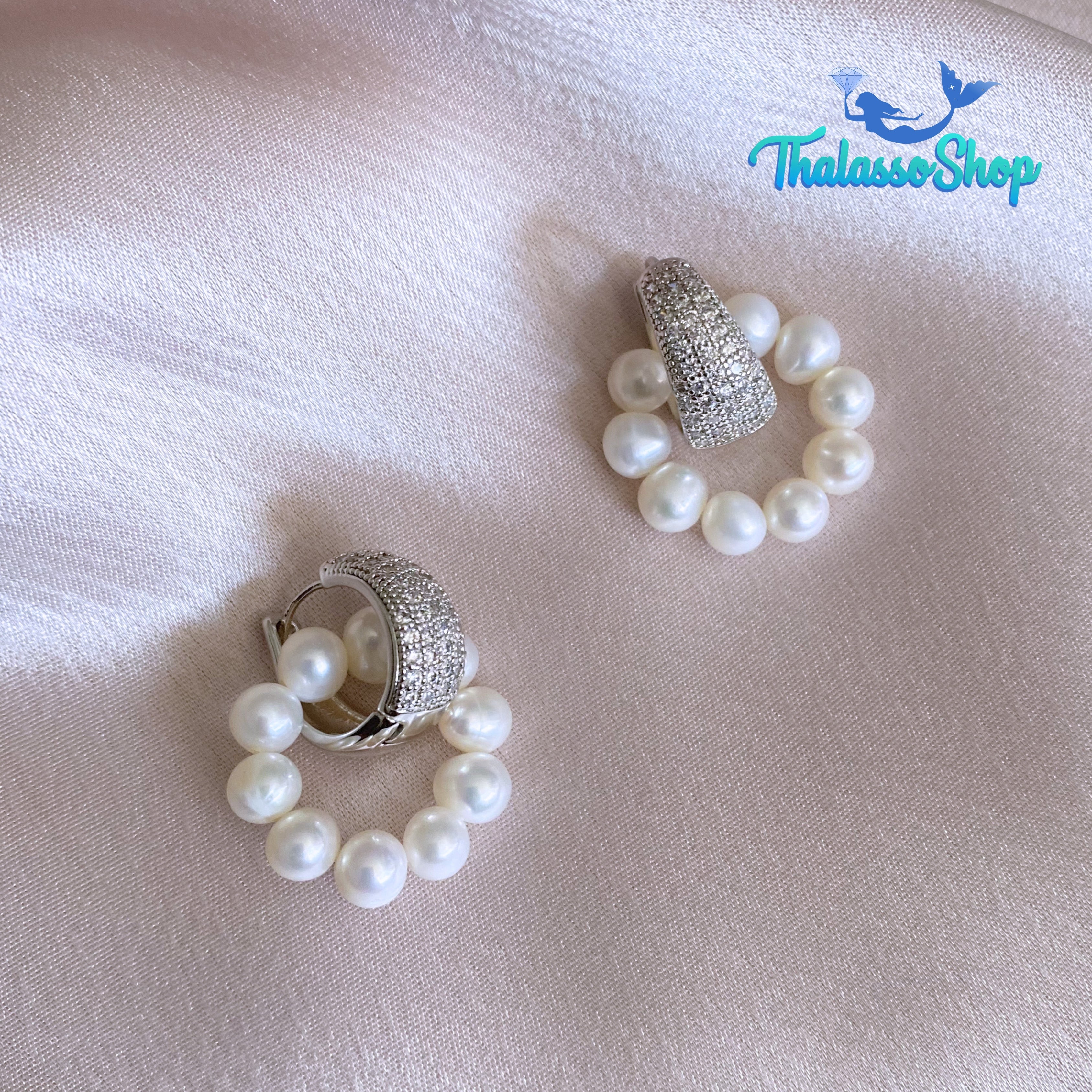 WILNELIA Pearl Hoop Earrings