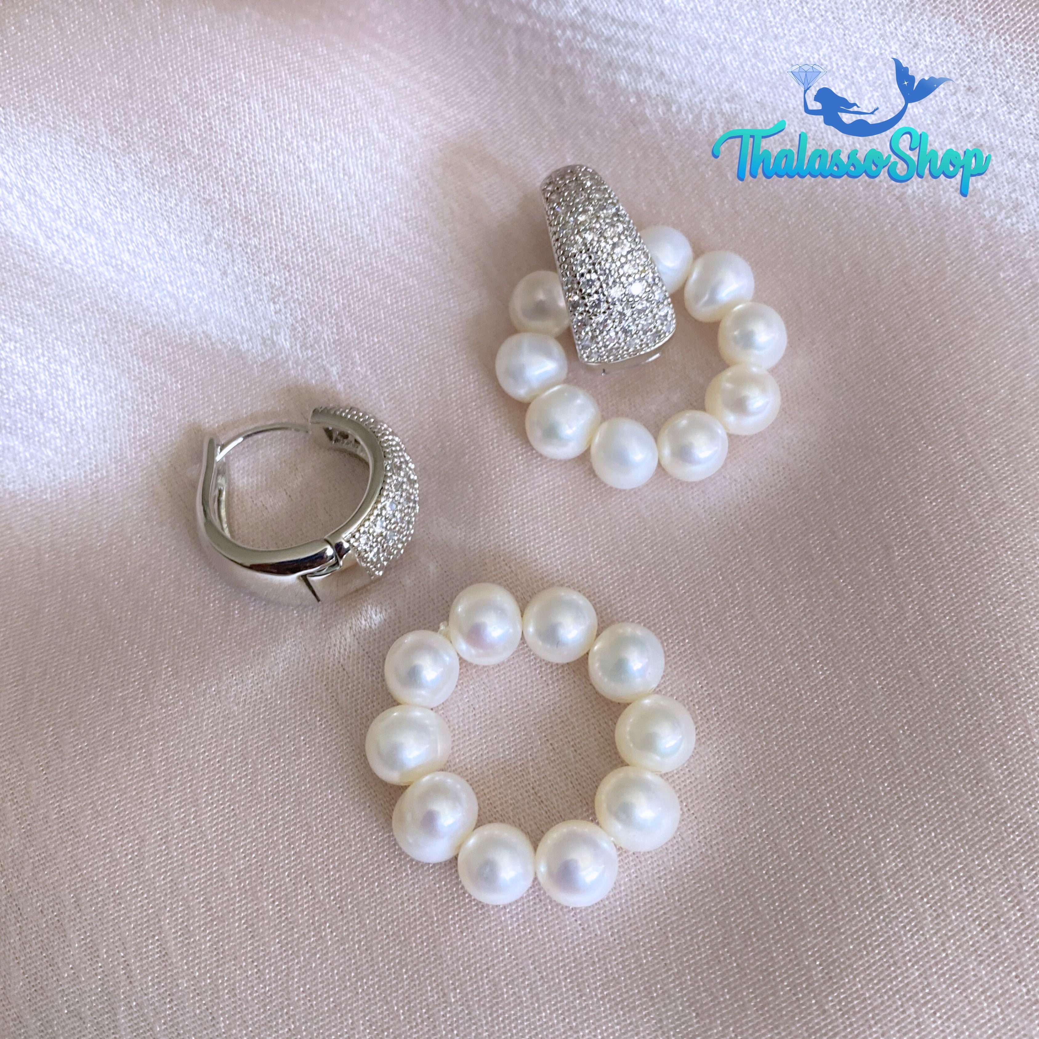 WILNELIA Pearl Hoop Earrings
