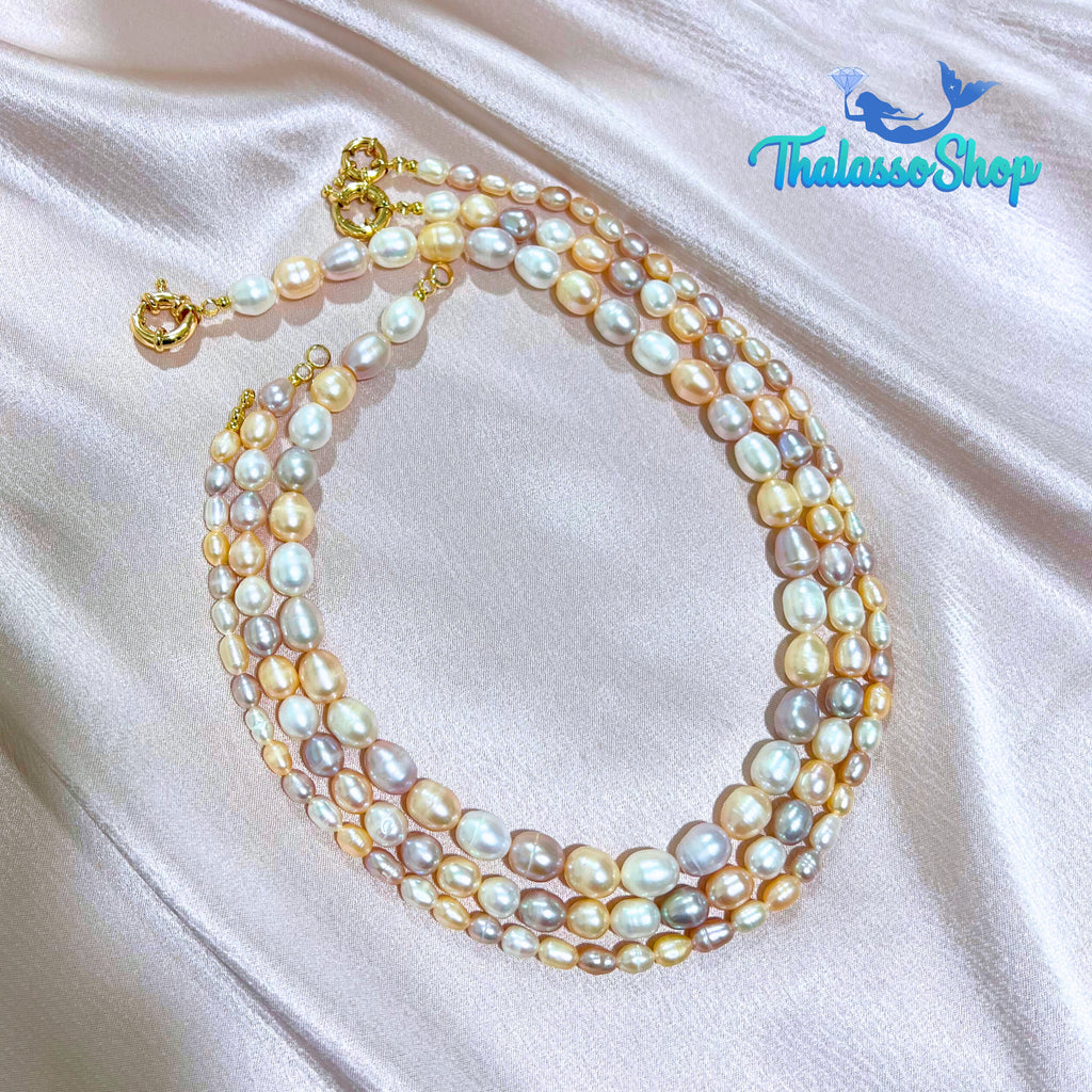 SHAMCEY Tricolor Pearl Necklace
