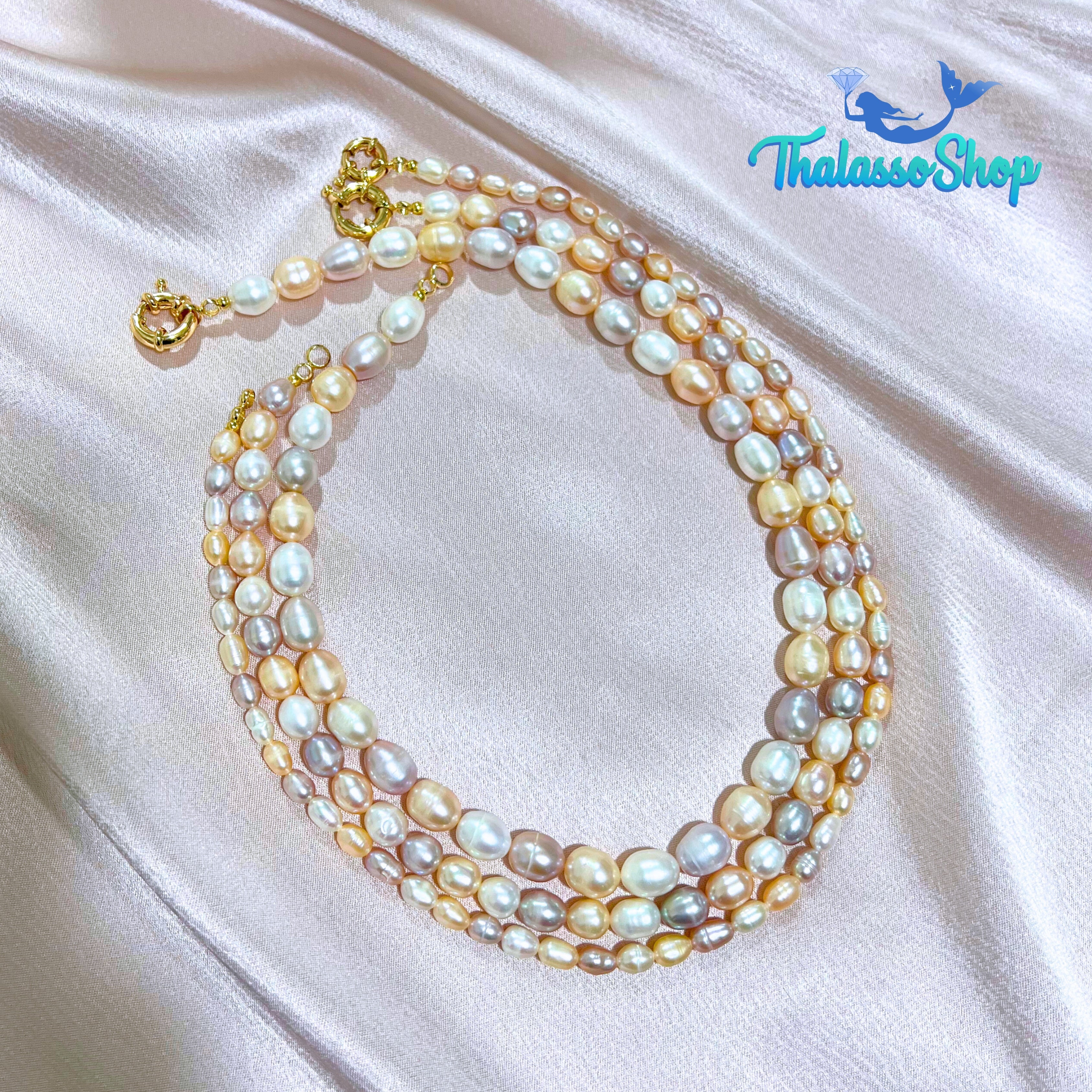 SHAMCEY Tricolor Pearl Necklace