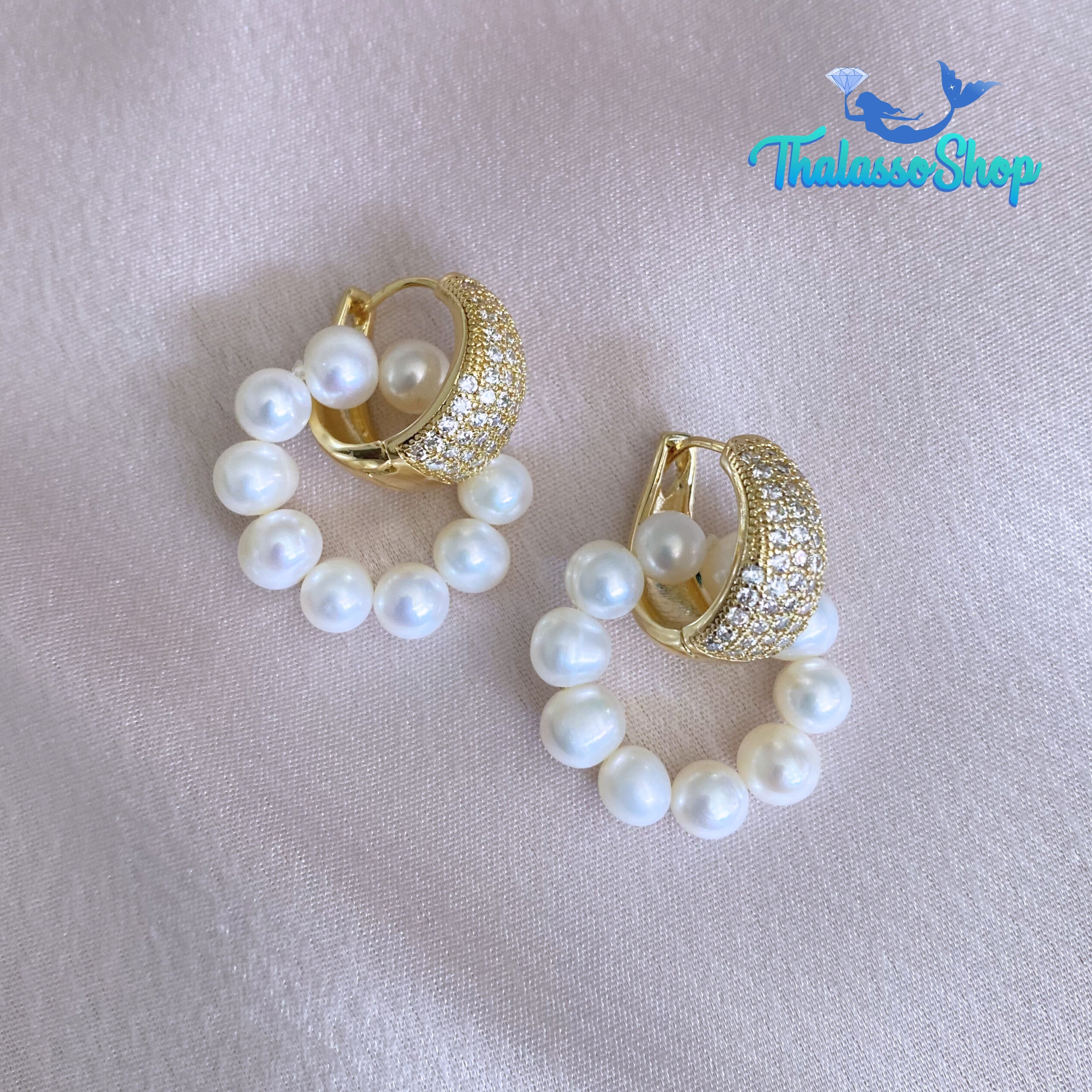 WILNELIA Pearl Hoop Earrings