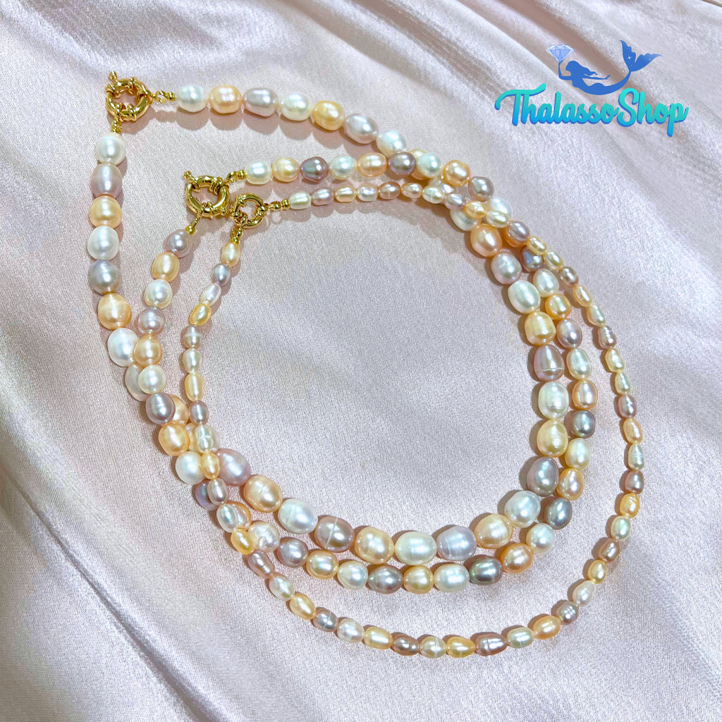SHAMCEY Tricolor Pearl Necklace