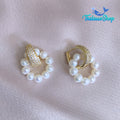 WILNELIA Pearl Hoop Earrings