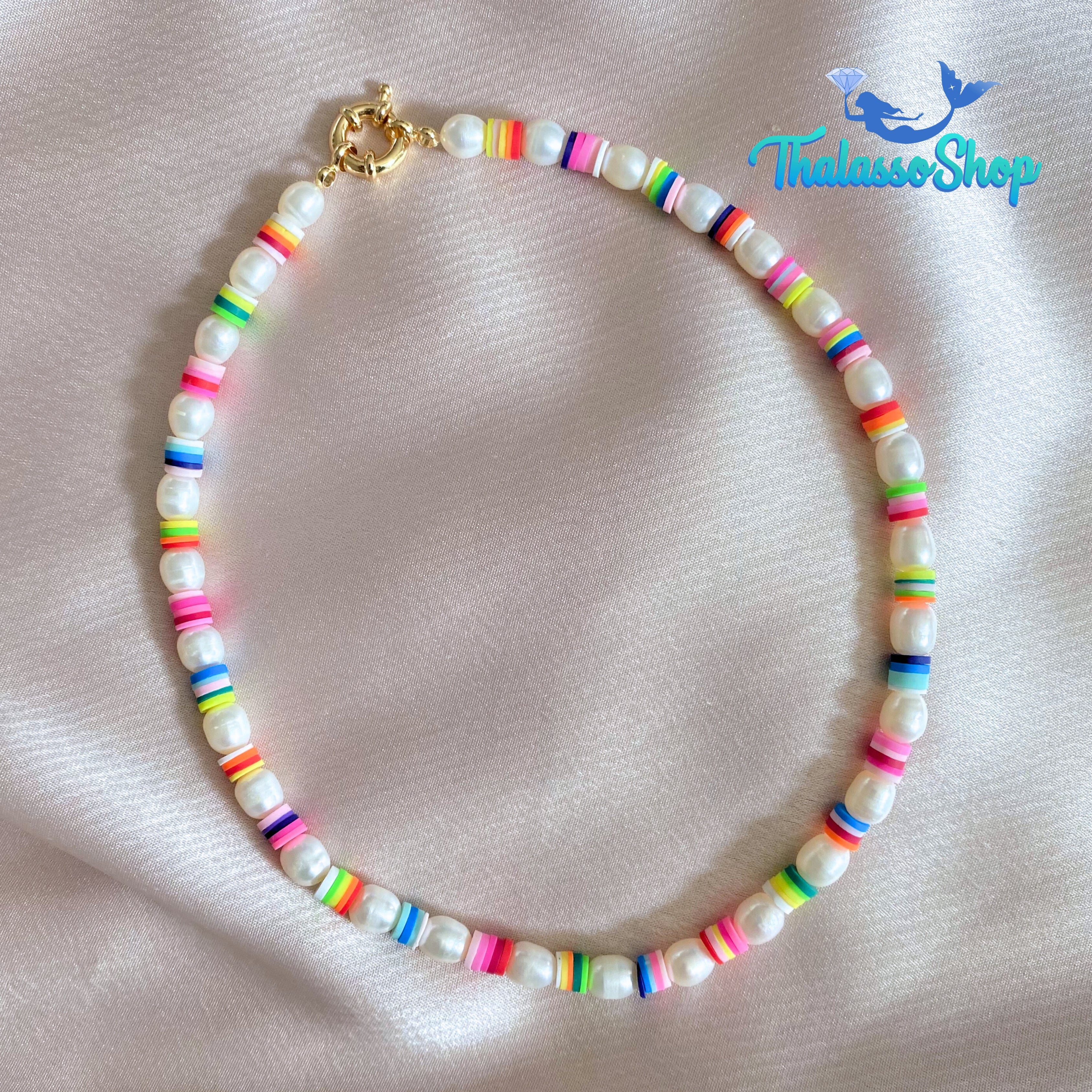 BEATRICE Pearl & Polymer Silicone Bead Necklace