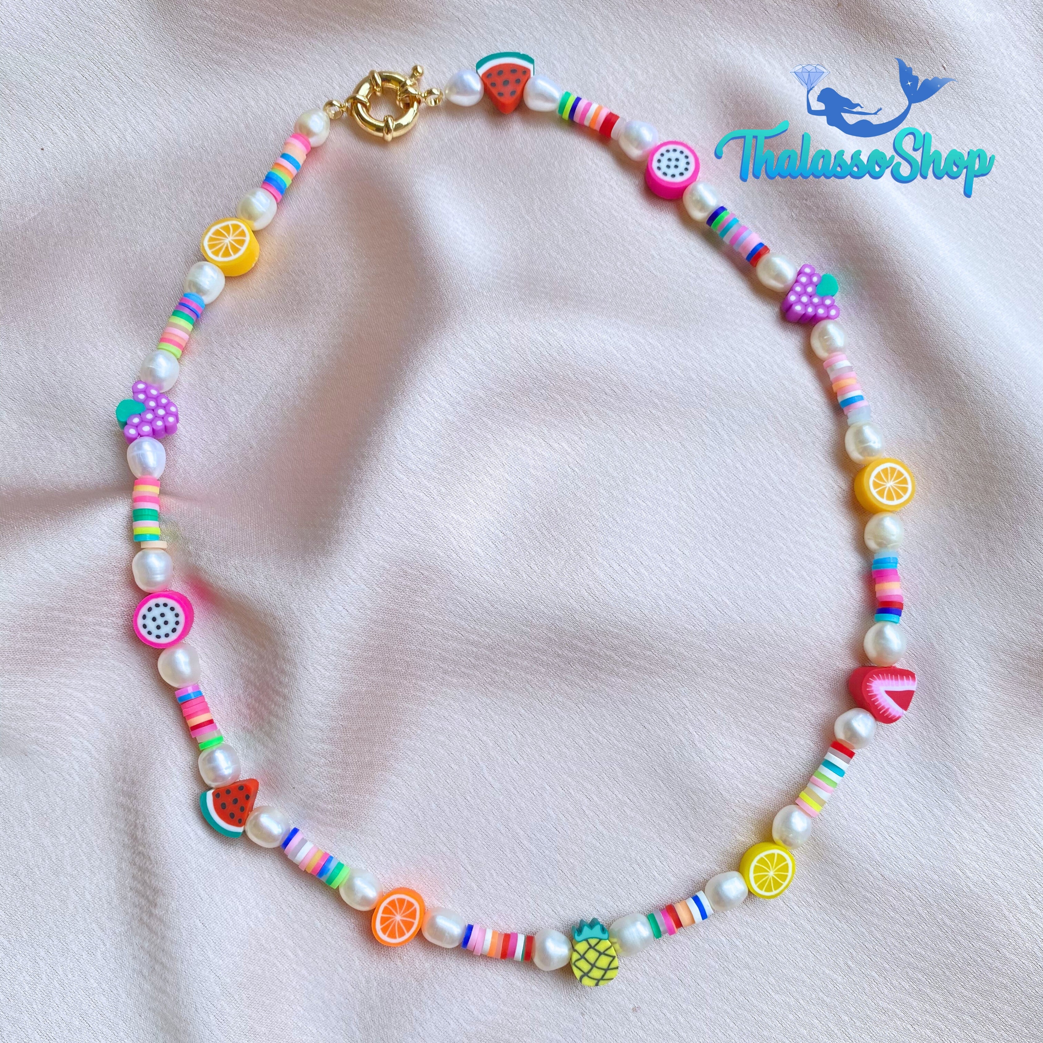 MAUREEN Pearl & Polymer Silicone Bead Necklace
