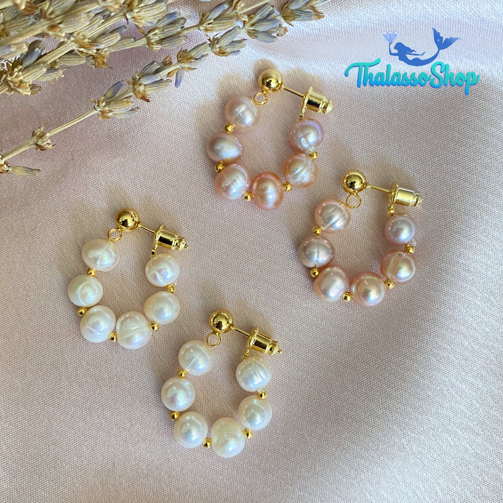 JANINE Pearl Hoop Earrings