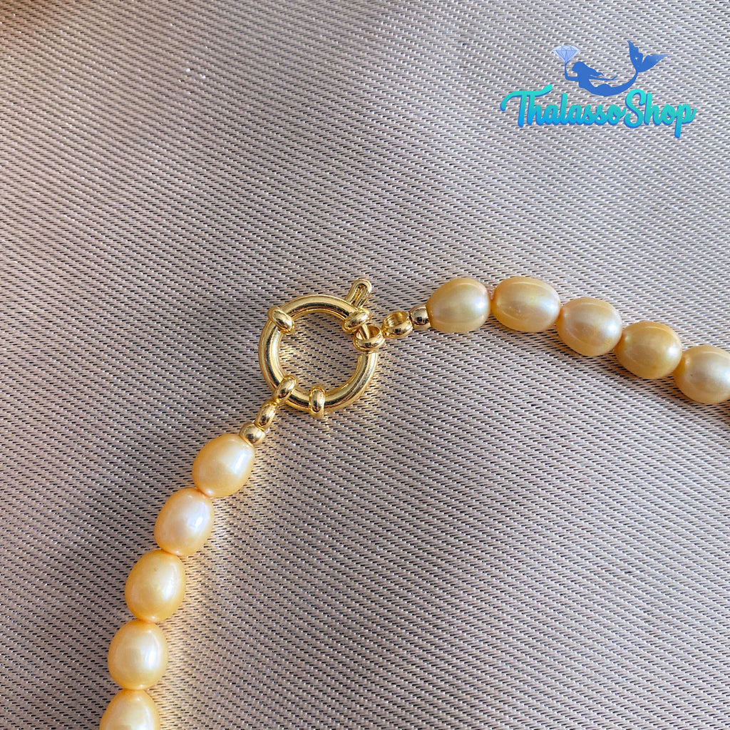 SHAMCEY Golden Yellow Pearl Necklace