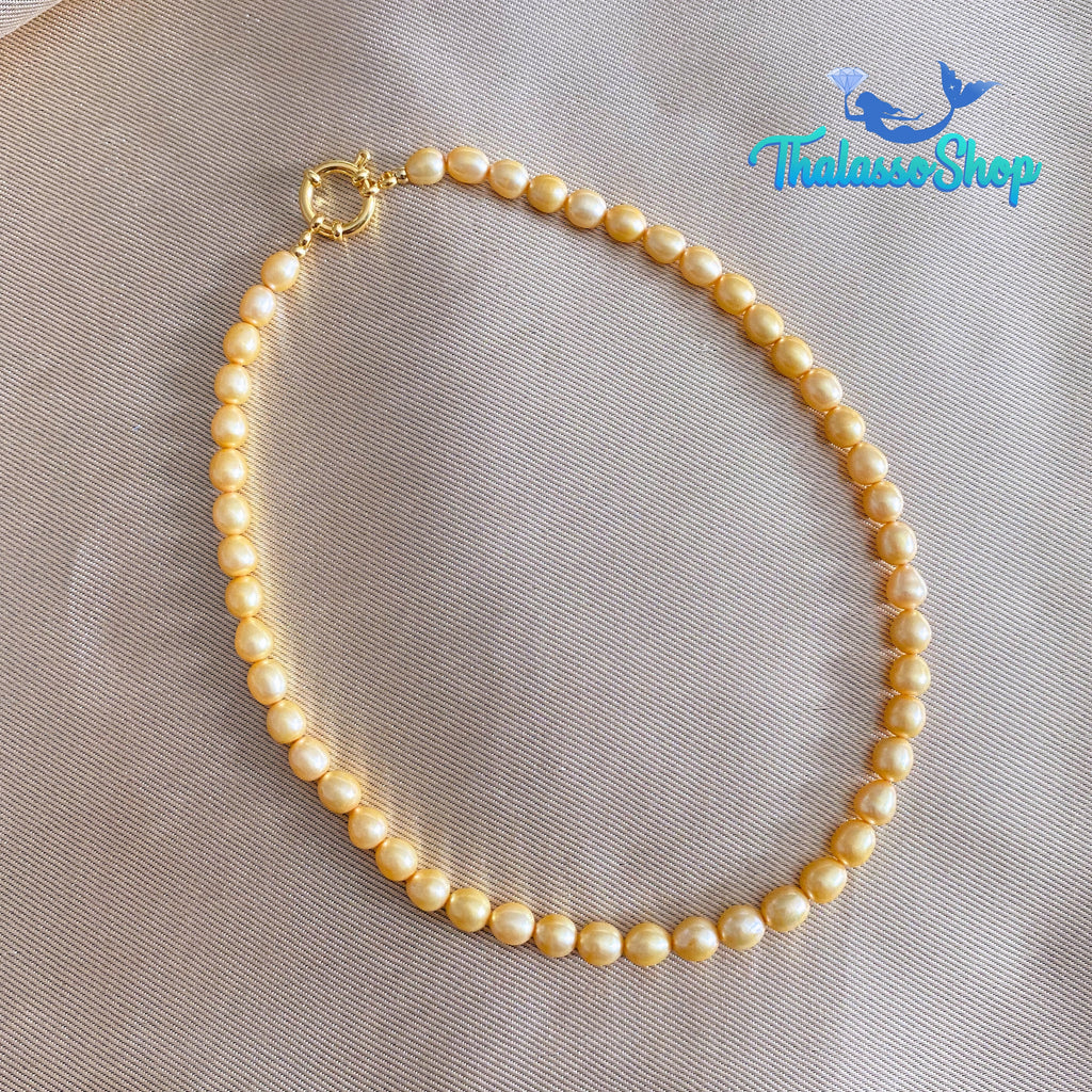 SHAMCEY Golden Yellow Pearl Necklace