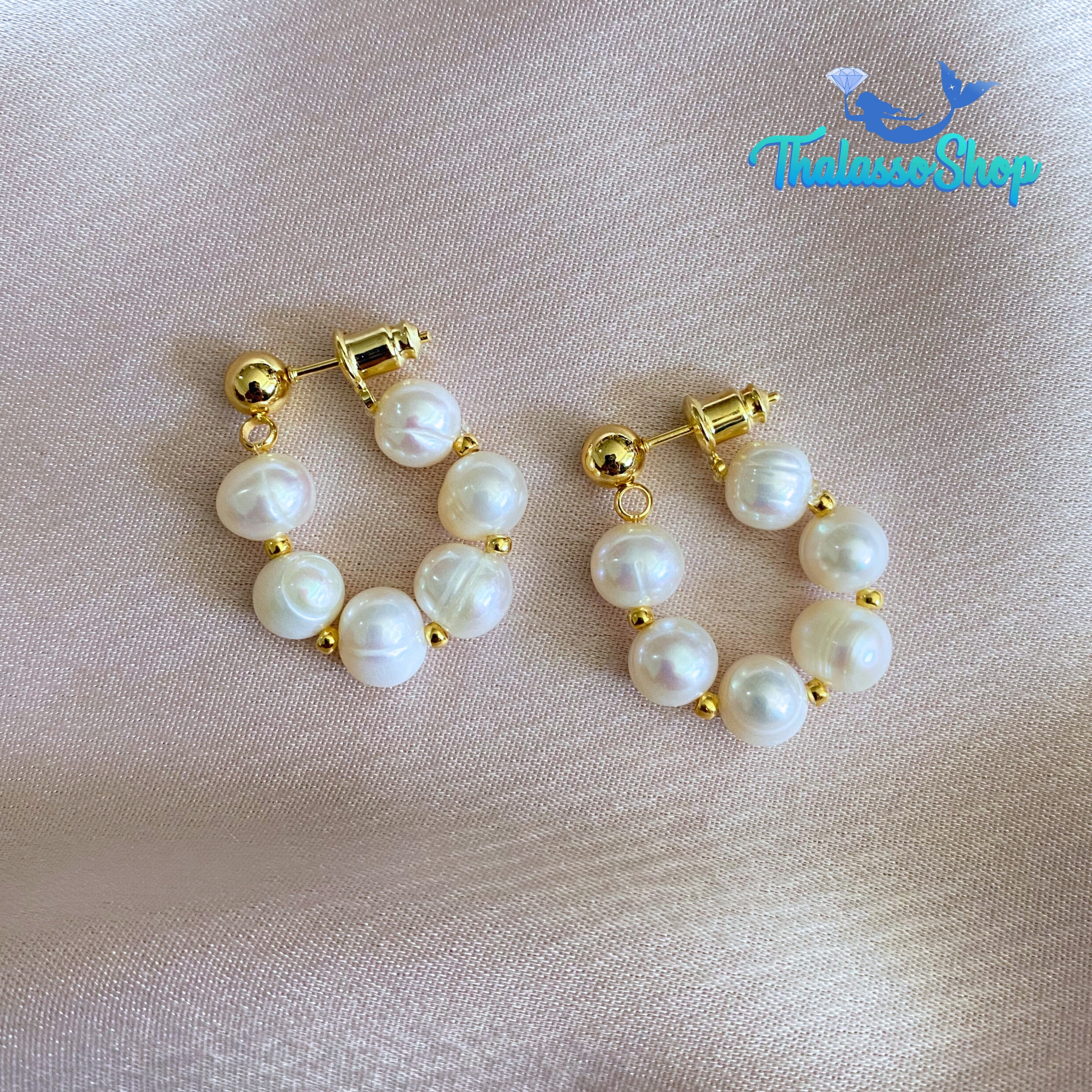 JANINE Pearl Hoop Earrings