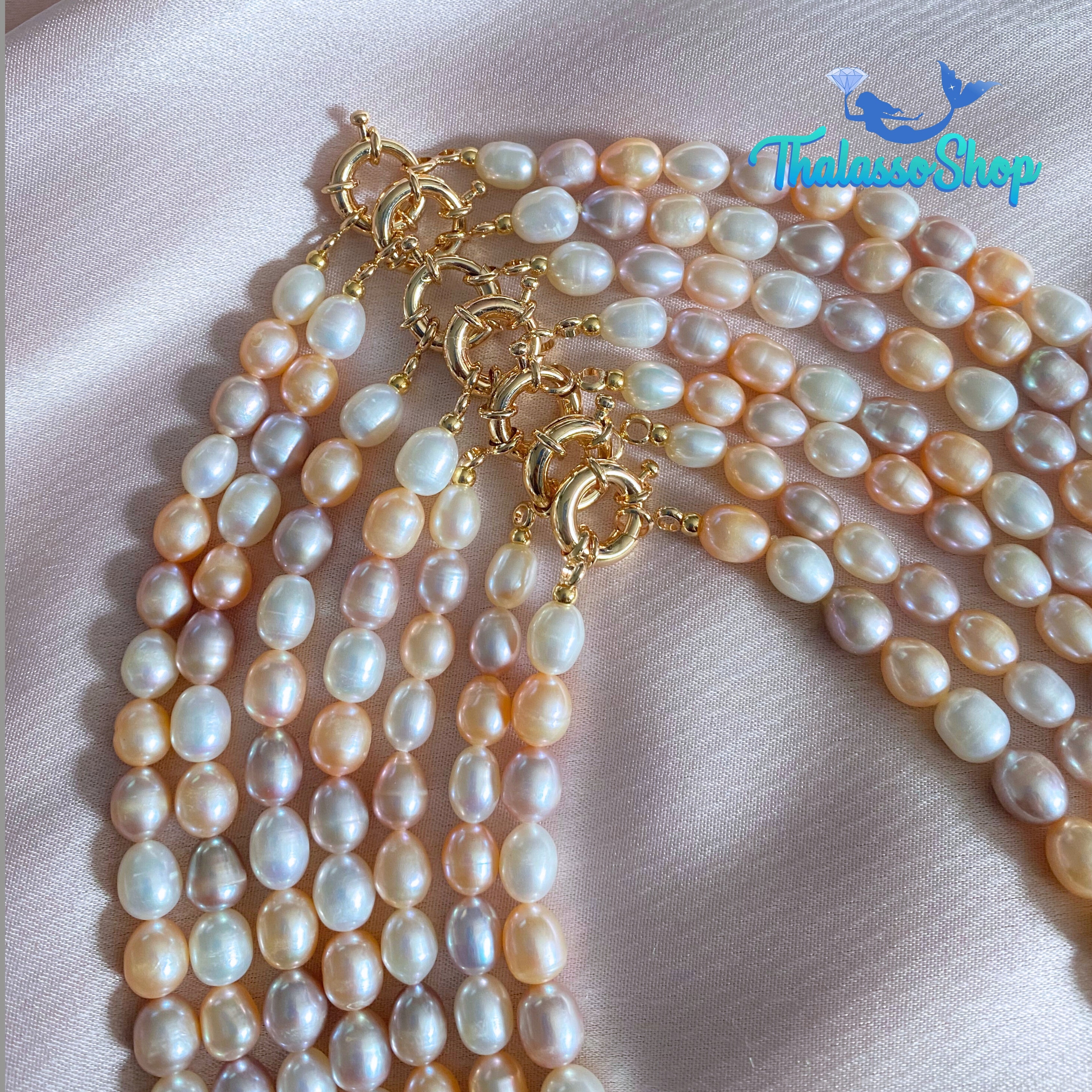 SHAMCEY Tricolor Pearl Necklace