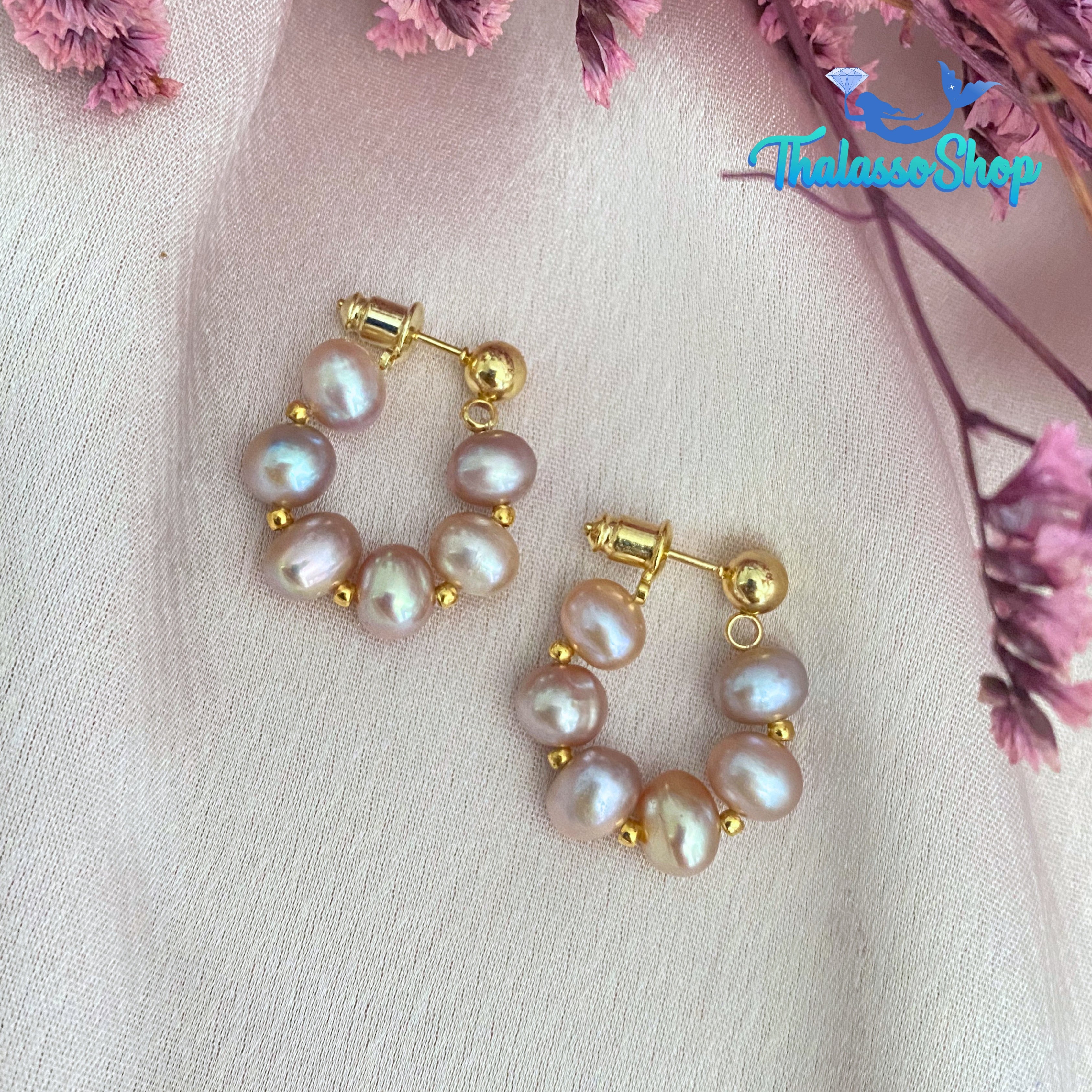 JANINE Pearl Hoop Earrings