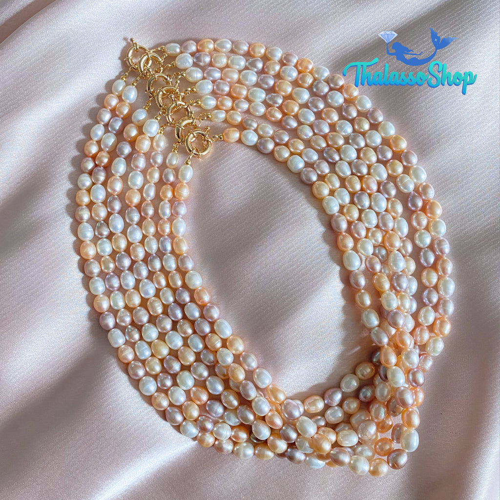 SHAMCEY Tricolor Pearl Necklace