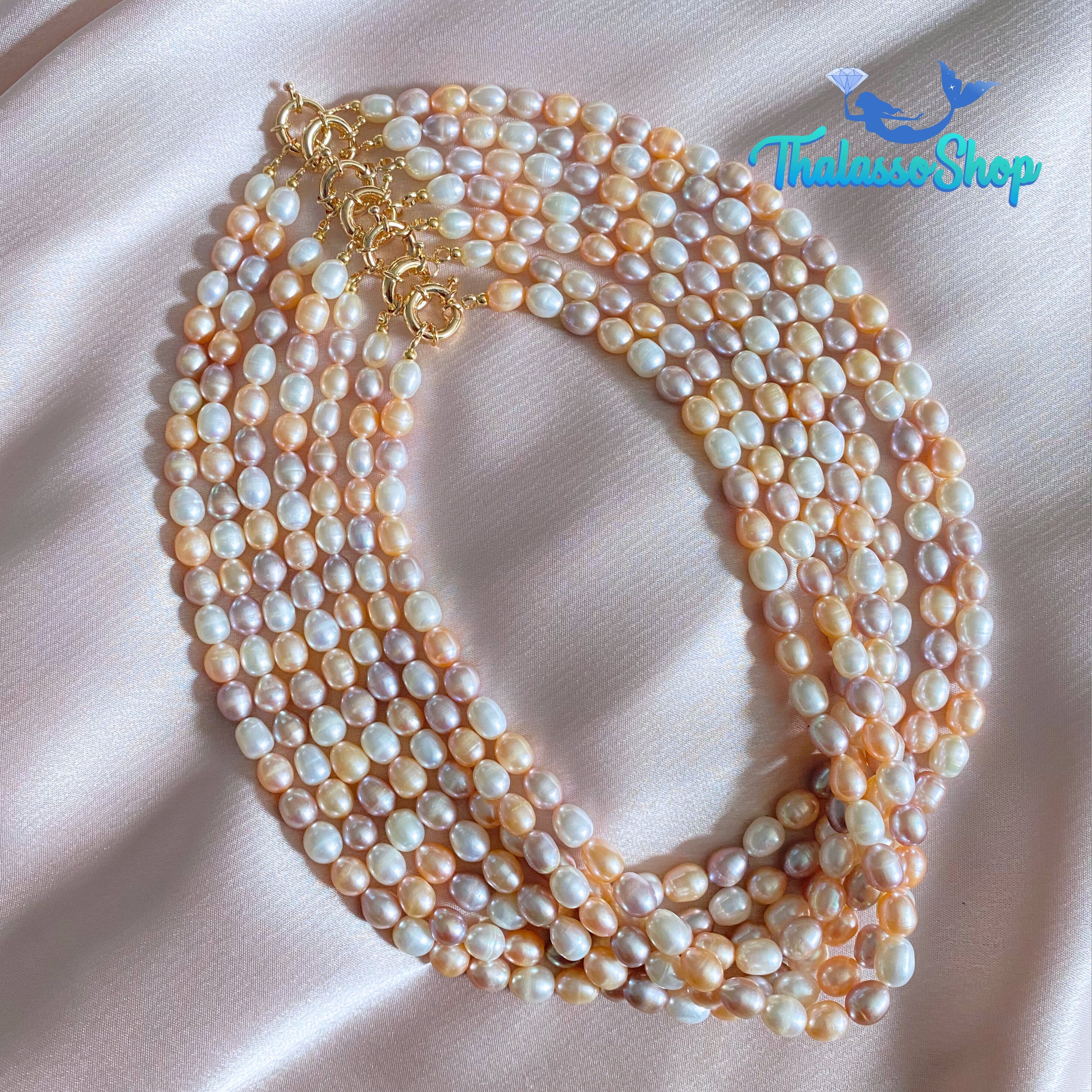 SHAMCEY Tricolor Pearl Necklace