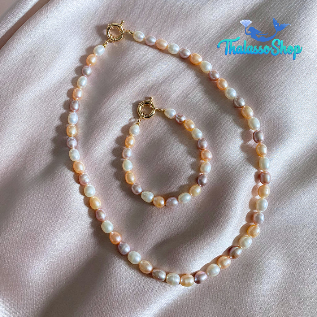 SHAMCEY Tricolor Pearl Necklace