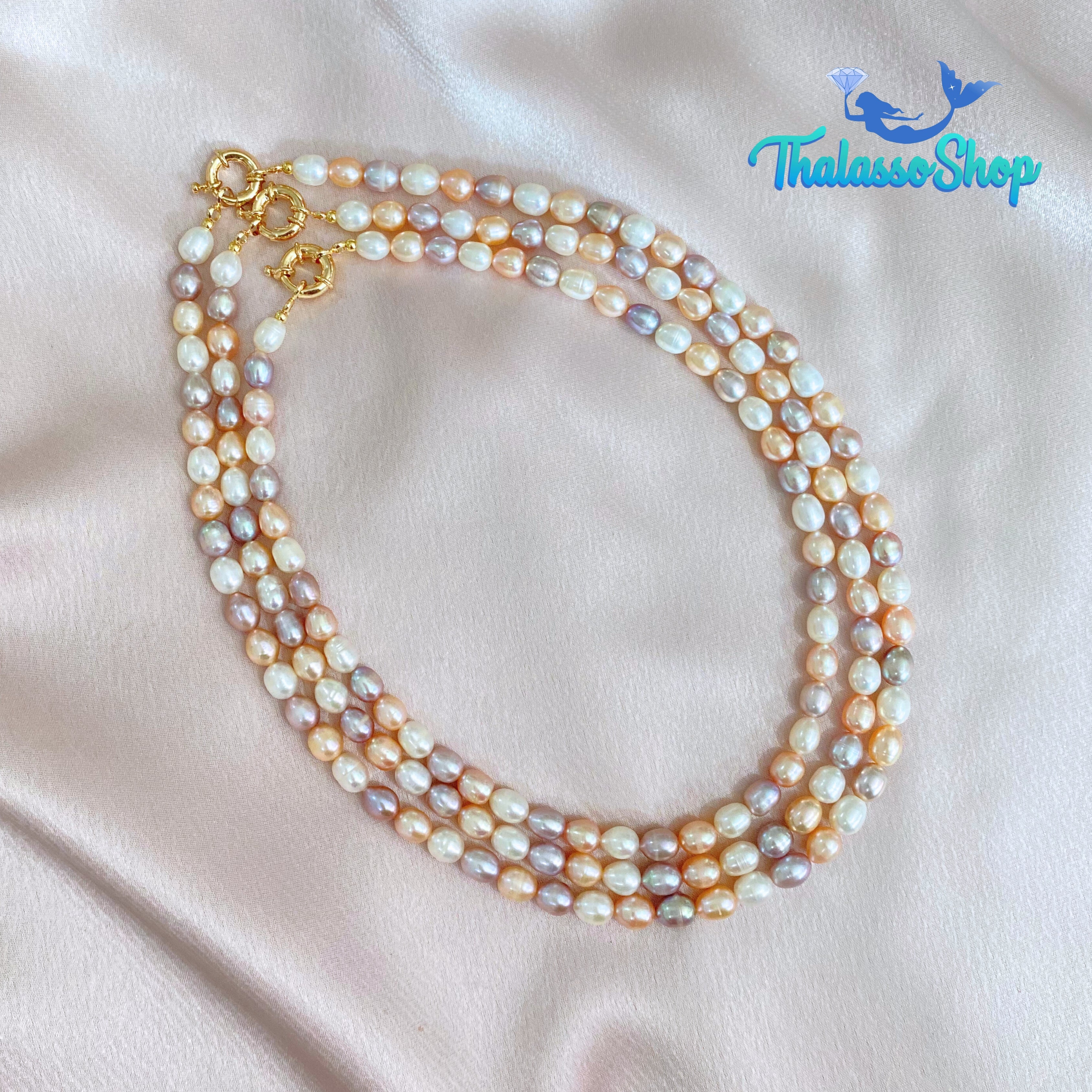 SHAMCEY Tricolor Pearl Necklace