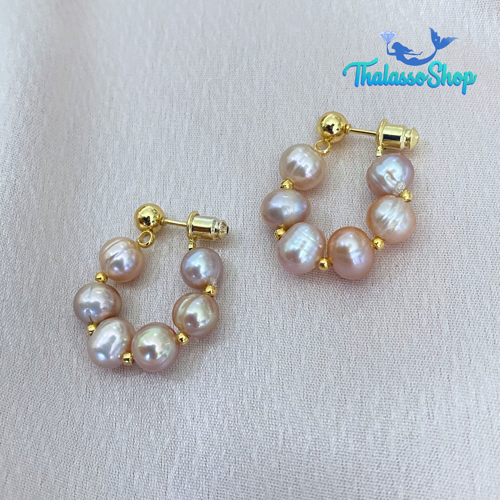 JANINE Pearl Hoop Earrings