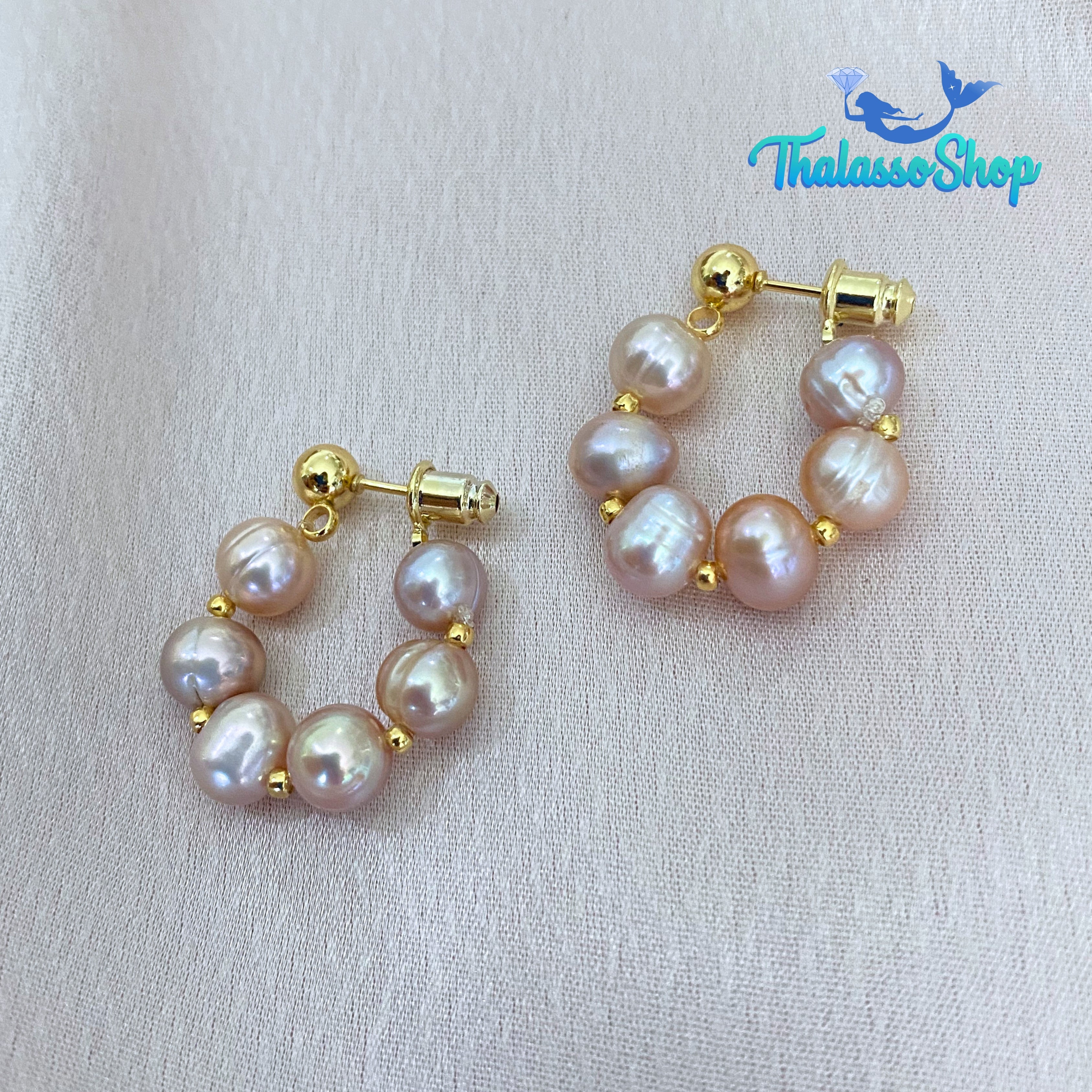 JANINE Pearl Hoop Earrings