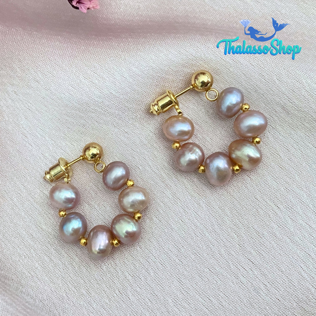 JANINE Pearl Hoop Earrings