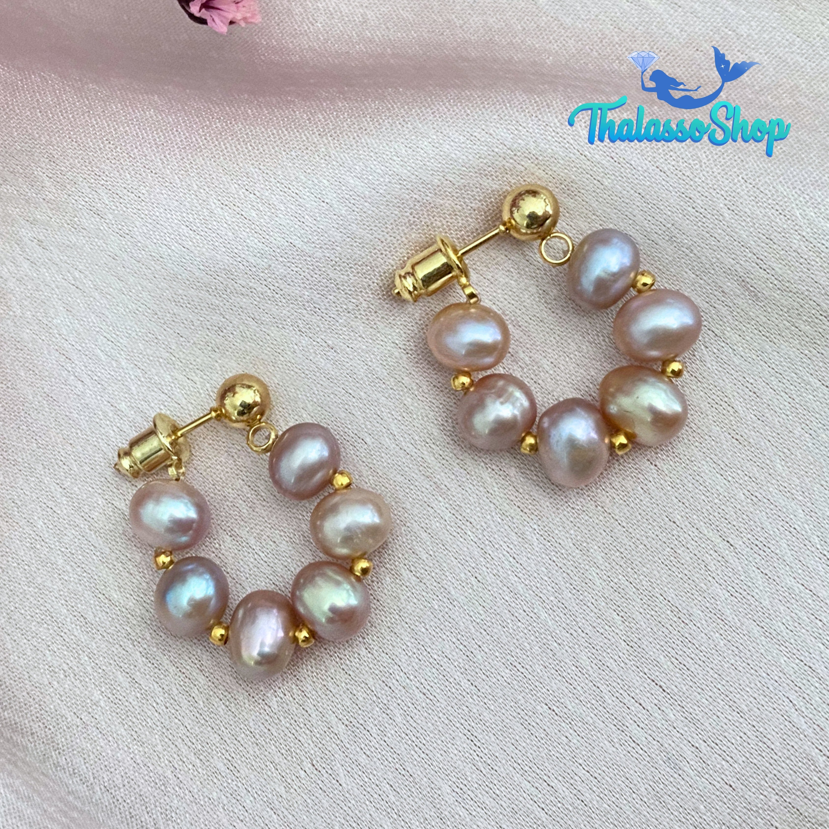 JANINE Pearl Hoop Earrings