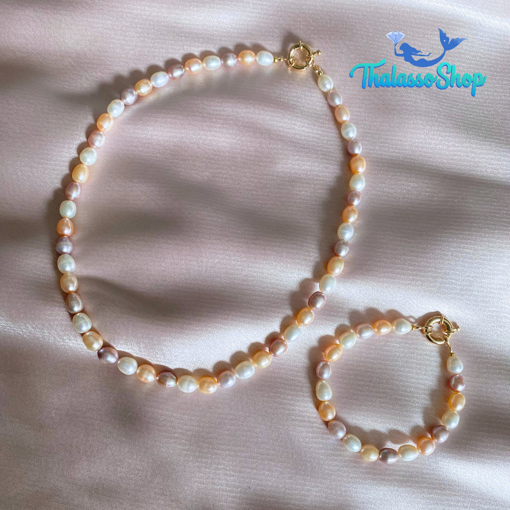 SHAMCEY Tricolor Pearl Necklace