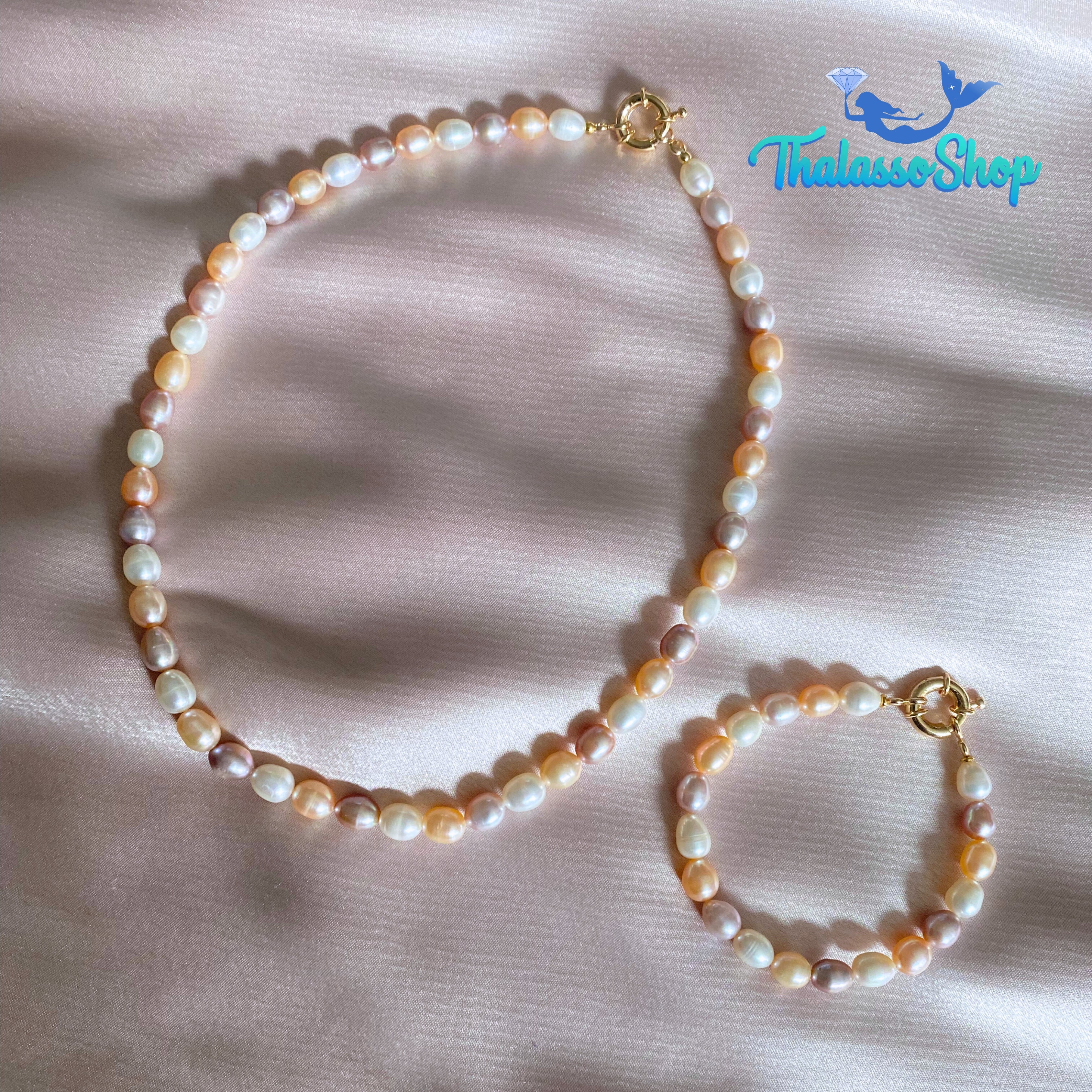 SHAMCEY Tricolor Pearl Necklace