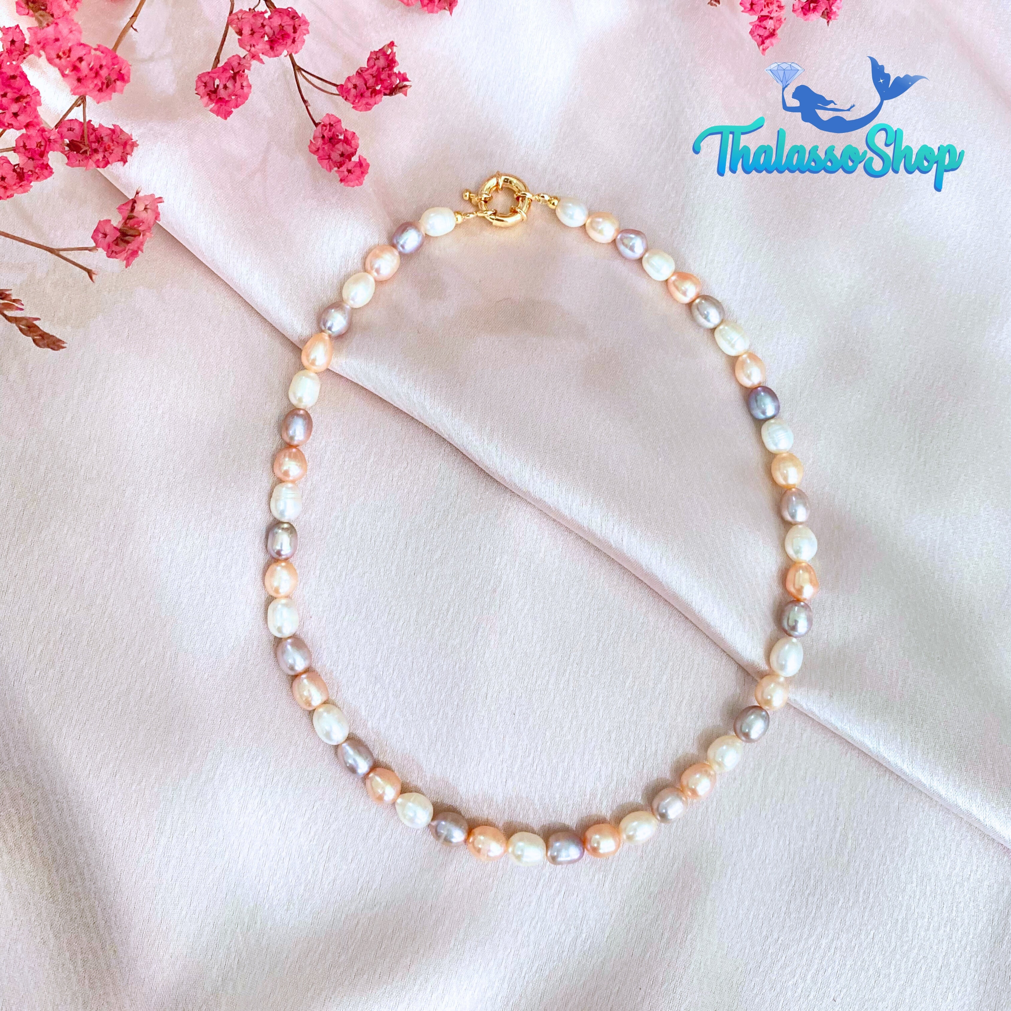 SHAMCEY Tricolor Pearl Necklace