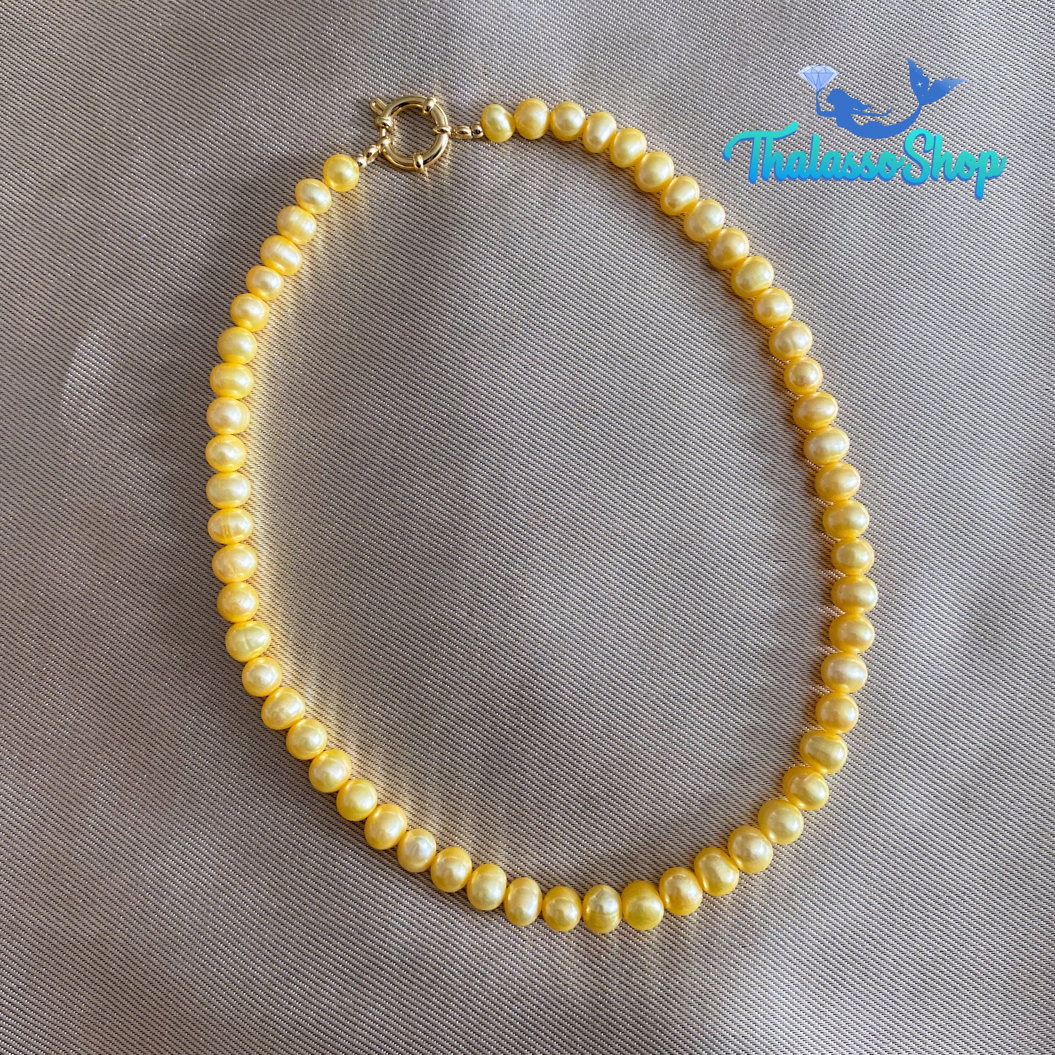 MIRIAM Golden yellow Pearl Necklace
